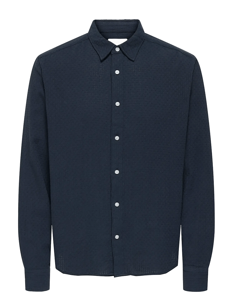 ONLY & SONS - ONSSEA REG LS SHIRT - blue nights - 1
