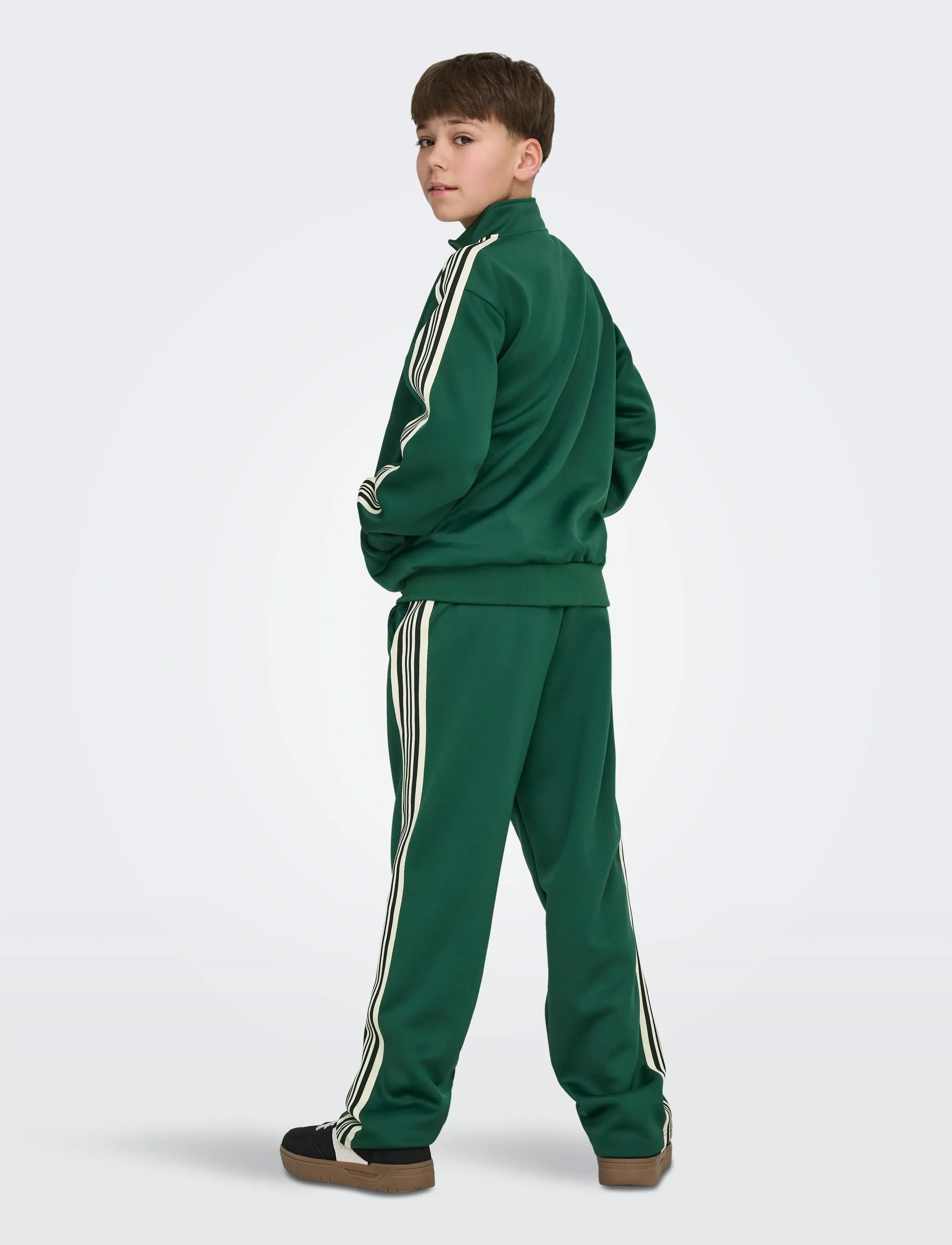 ONLY & SONS - OSJRIBER LS ZIP STRIPE TRACK SWEAT JRS - sweatshirts - dark green - 3