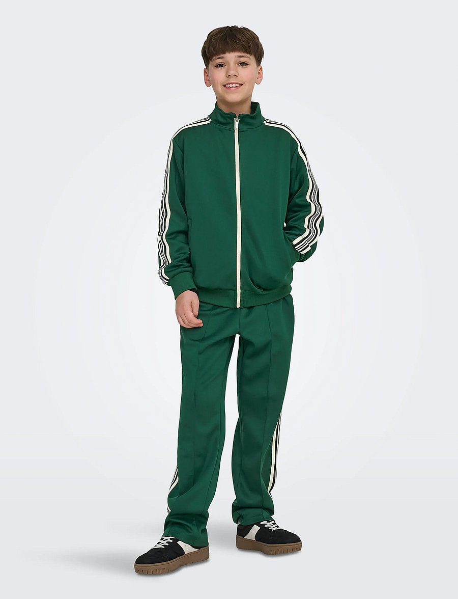 ONLY & SONS - OSJRIBER LS ZIP STRIPE TRACK SWEAT JRS - sweatshirts - dark green - 4