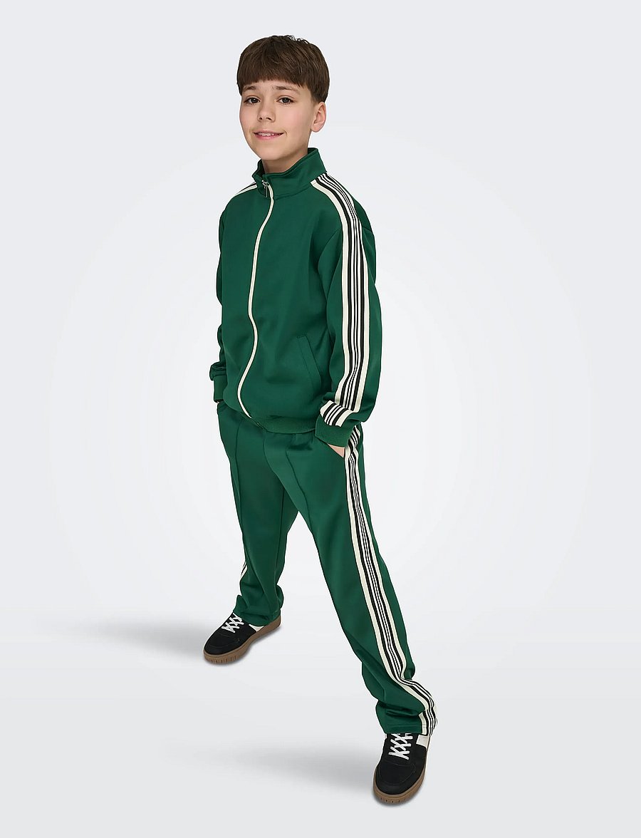 ONLY & SONS - OSJRIBER LS ZIP STRIPE TRACK SWEAT JRS - sweatshirts - dark green - 5