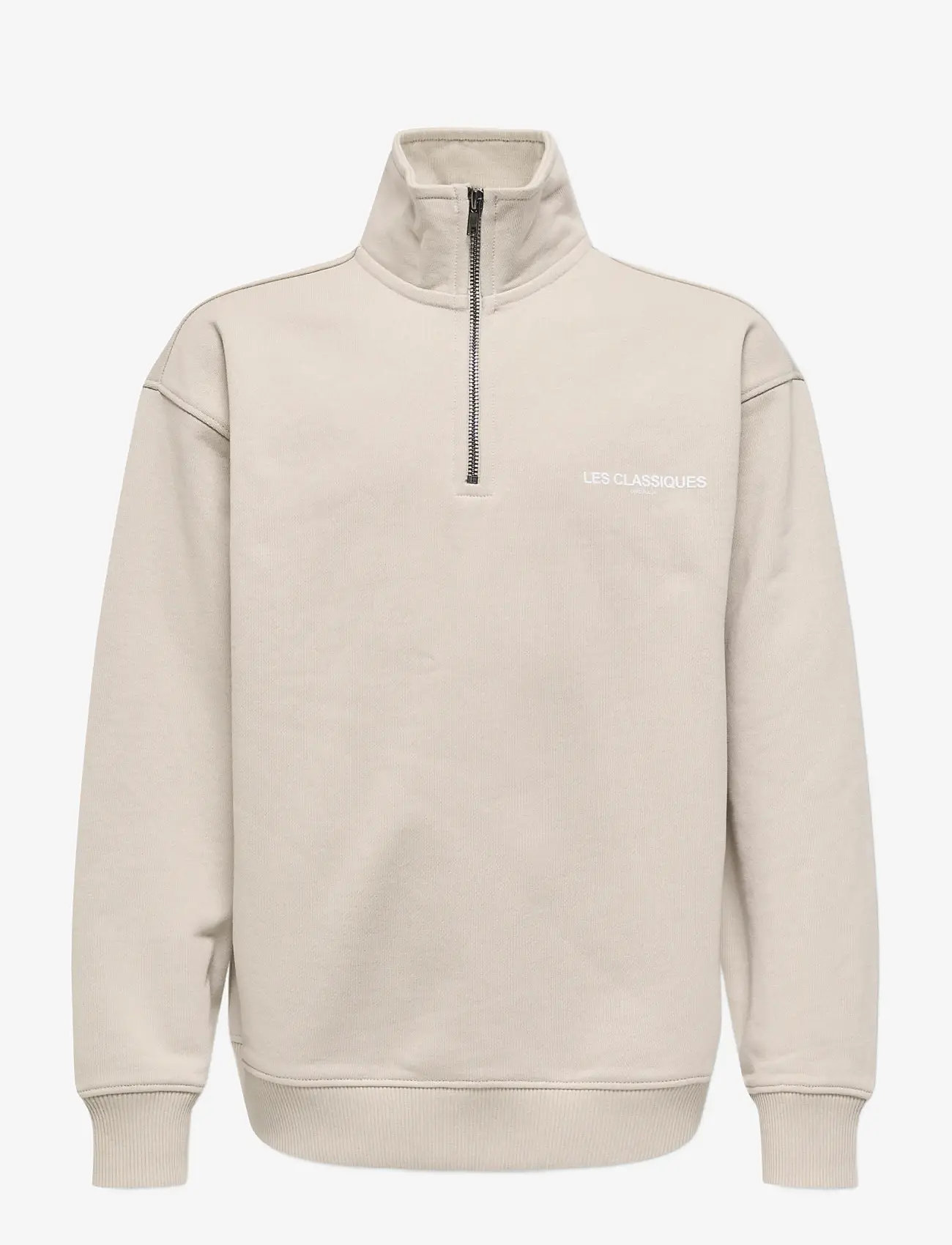 ONLY & SONS - OSJLES CLASSIQUES LOOSE HALFZIP SWT - efterårstøj - silver lining - 0