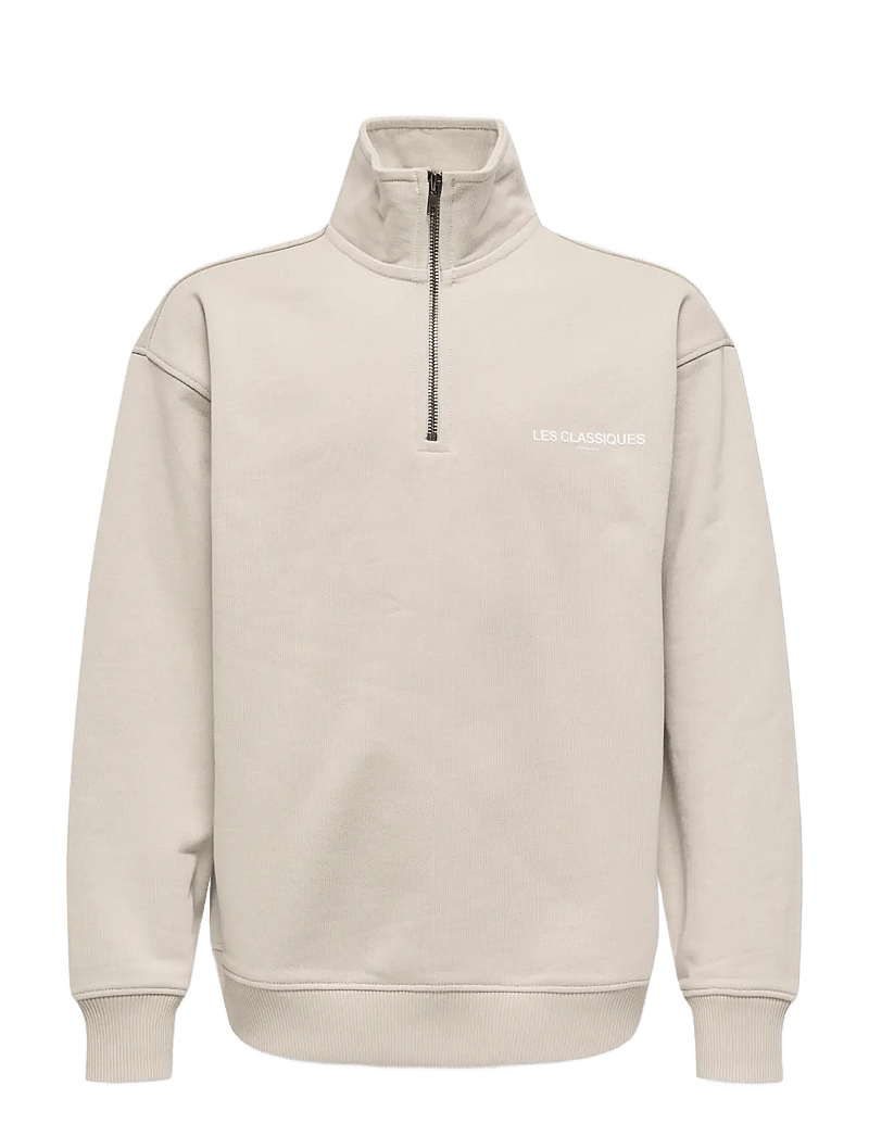 ONLY & SONS - OSJLES CLASSIQUES LOOSE HALFZIP SWT - sweatshirts - silver lining - 1