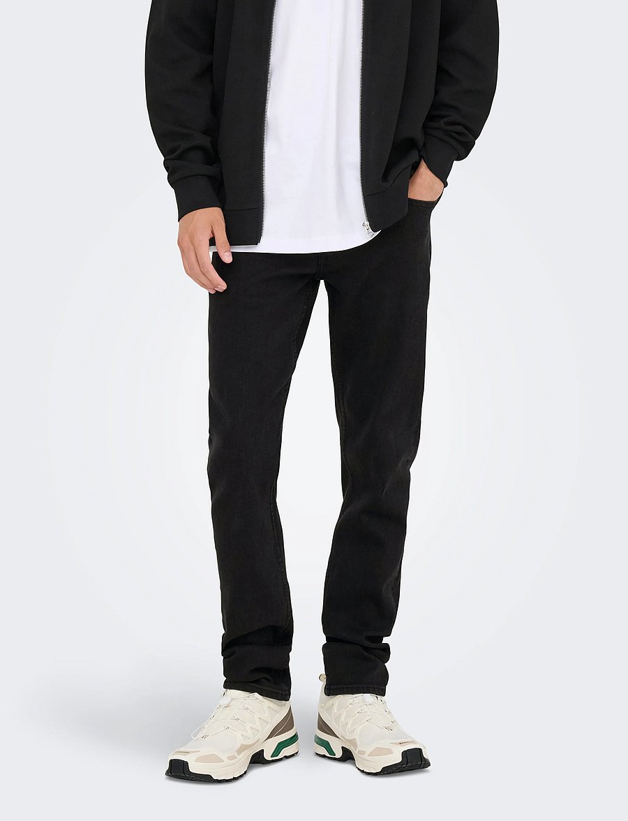 ONLY & SONS - ONSLOOM SLIM 5748 EY BOX JEANS MU - slim-fit jeans - black denim - 0