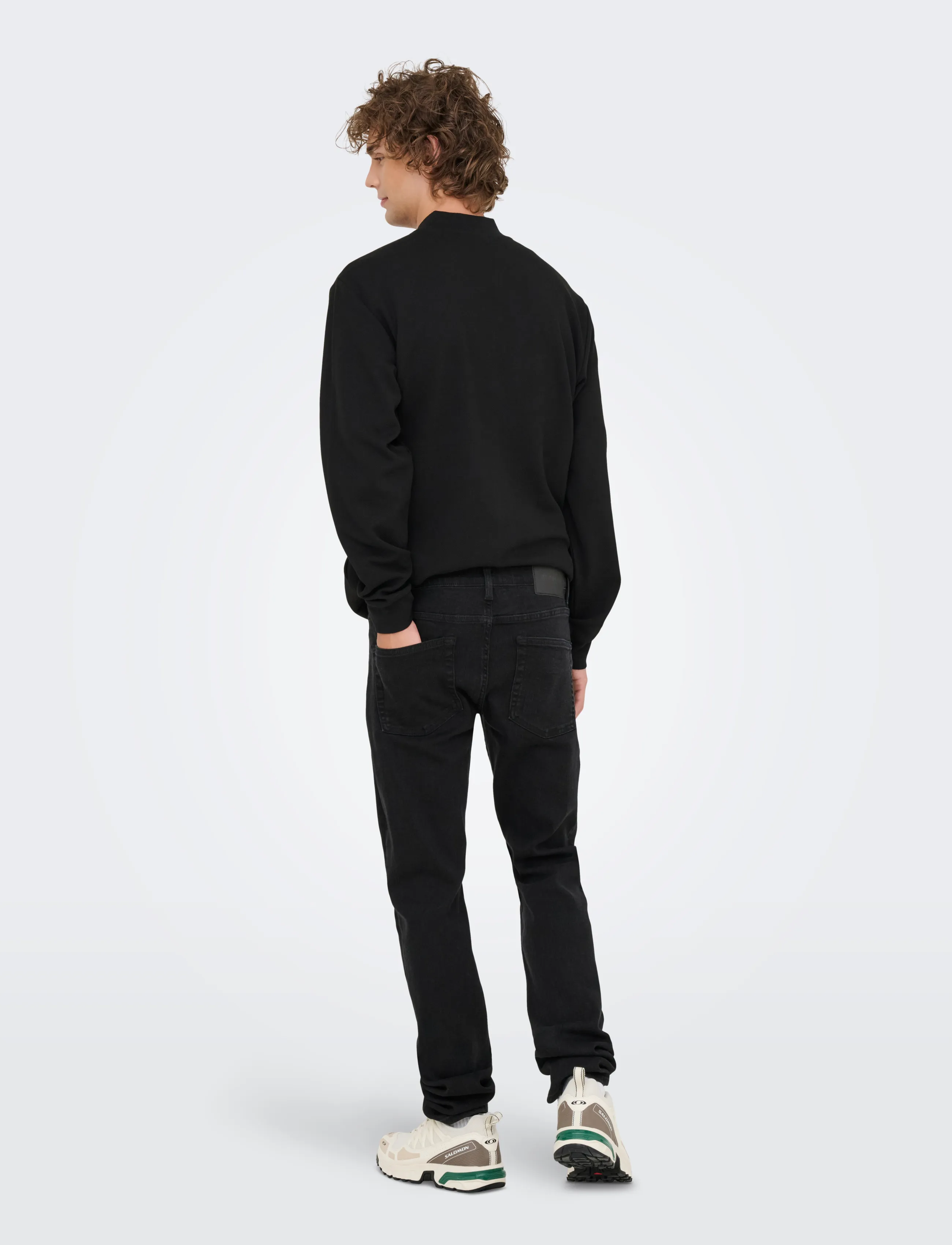 ONLY & SONS - ONSLOOM SLIM 5748 EY BOX JEANS MU - slim-fit jeans - black denim - 3