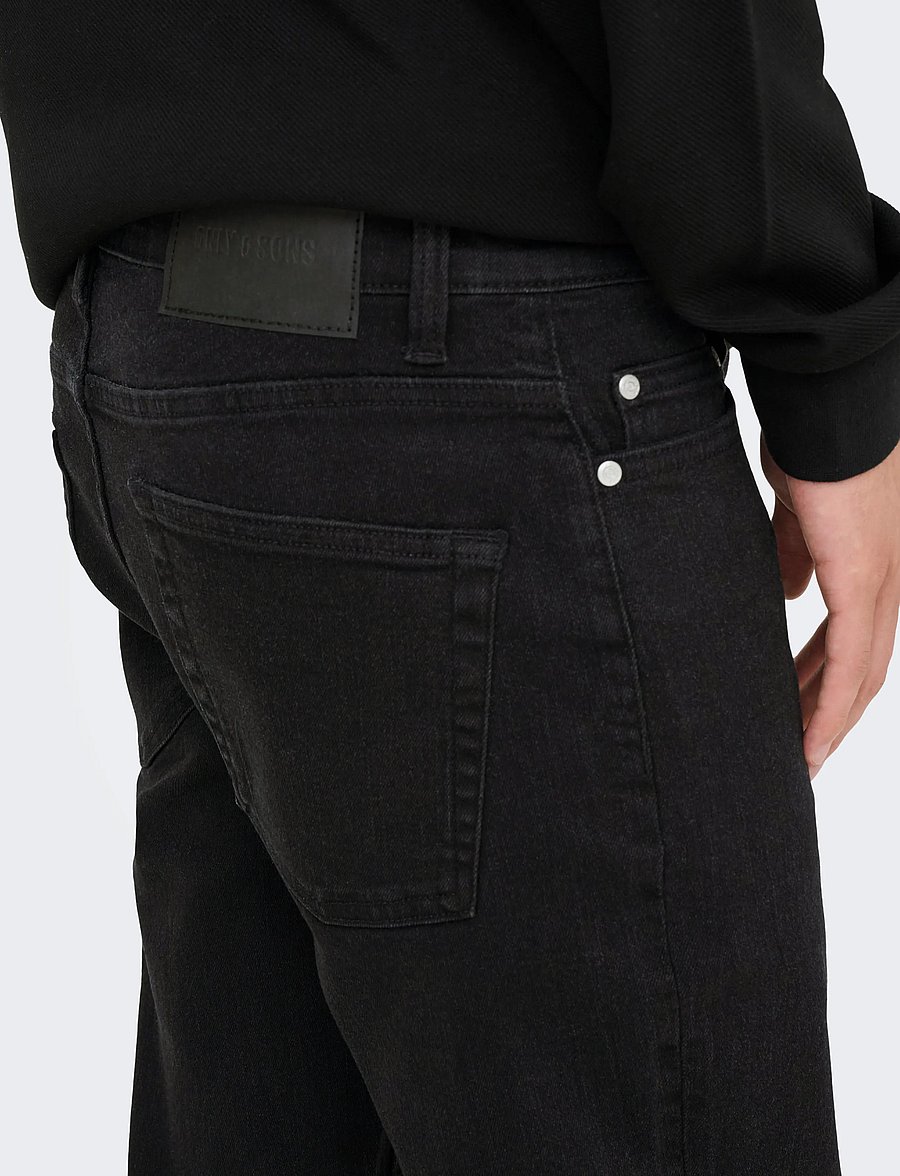 ONLY & SONS - ONSLOOM SLIM 5748 EY BOX JEANS MU - slim-fit jeans - black denim - 5