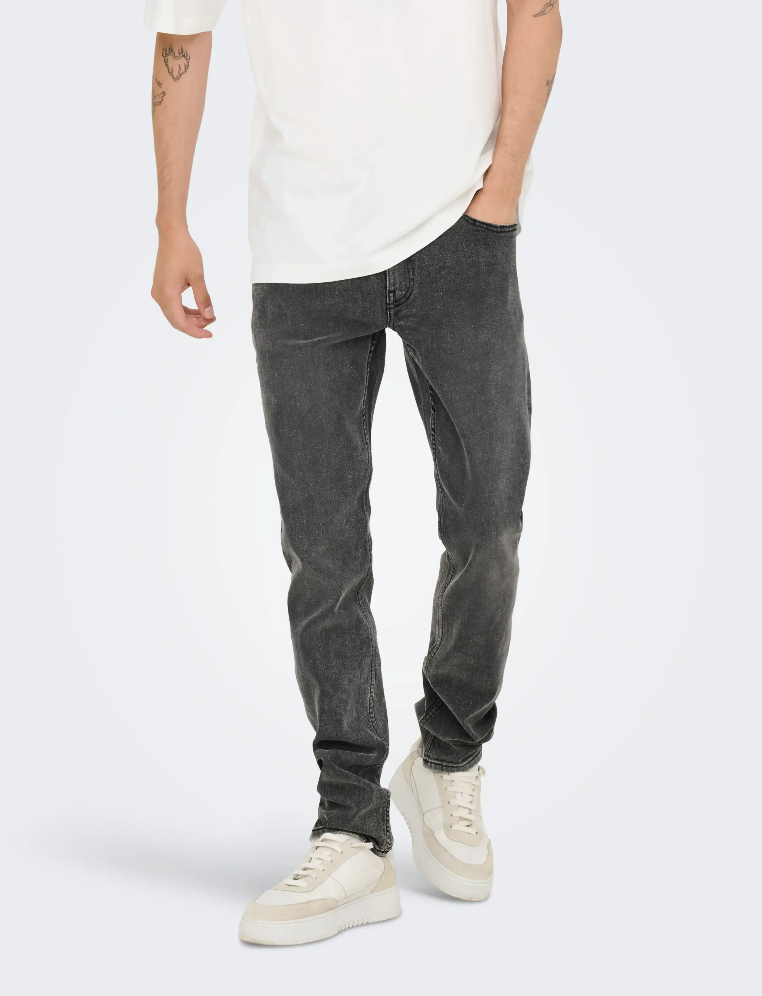 ONLY & SONS ONSLOOM SLIM 5748 EY BOX JEANS MU - Kollektionen - DARK GREY DENIM / grey