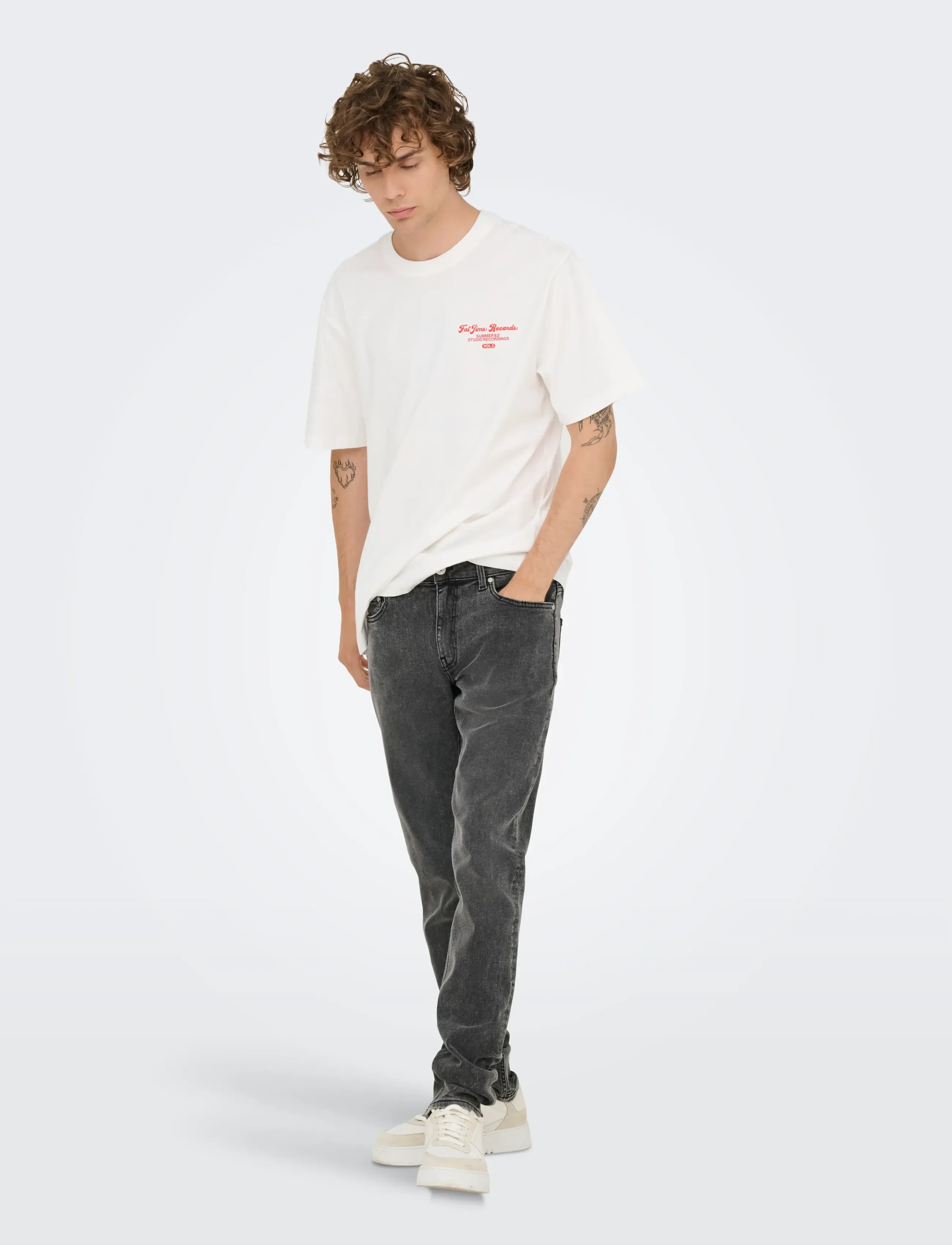 ONLY & SONS - ONSLOOM SLIM 5748 EY BOX JEANS MU - kitsad teksad - dark grey denim - 4