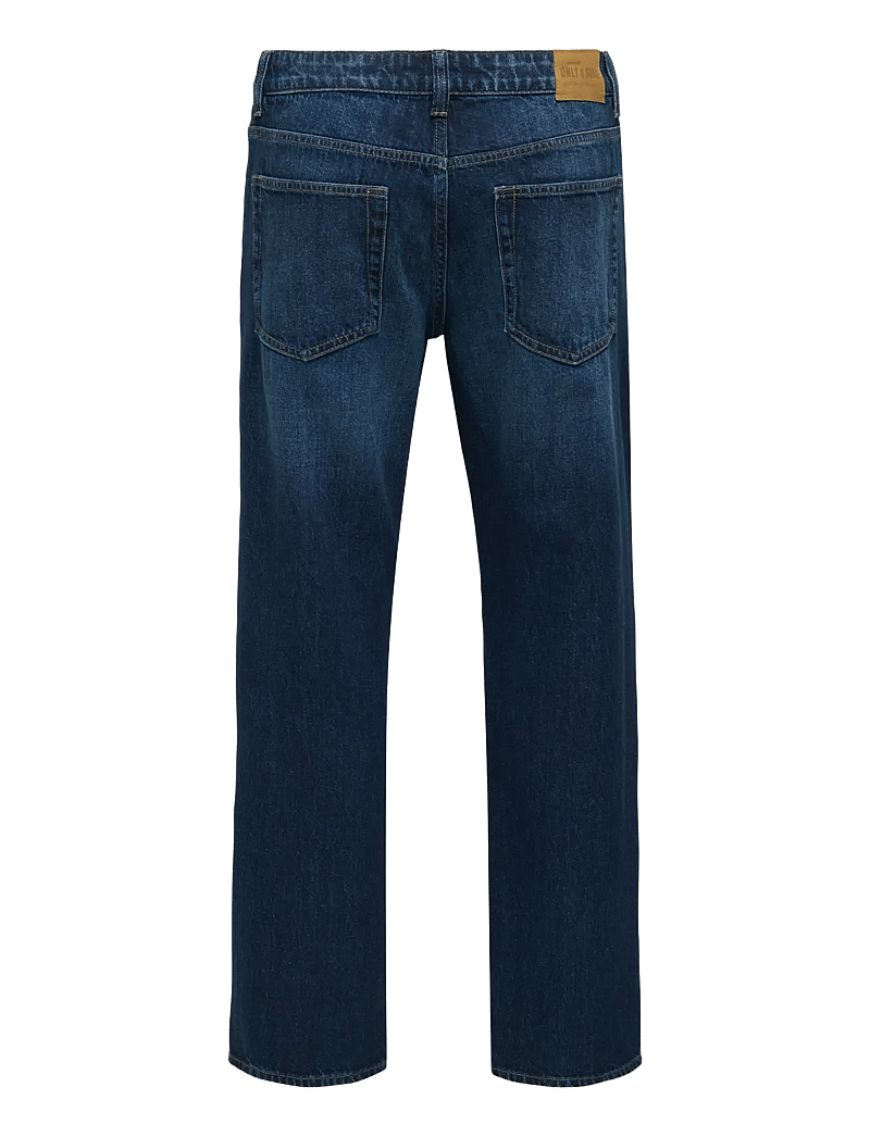 ONLY & SONS - ONSEDGE STRAIGHT 5751 BOX PIM JEANS MU - regular jeans - dark medium blue denim - 1