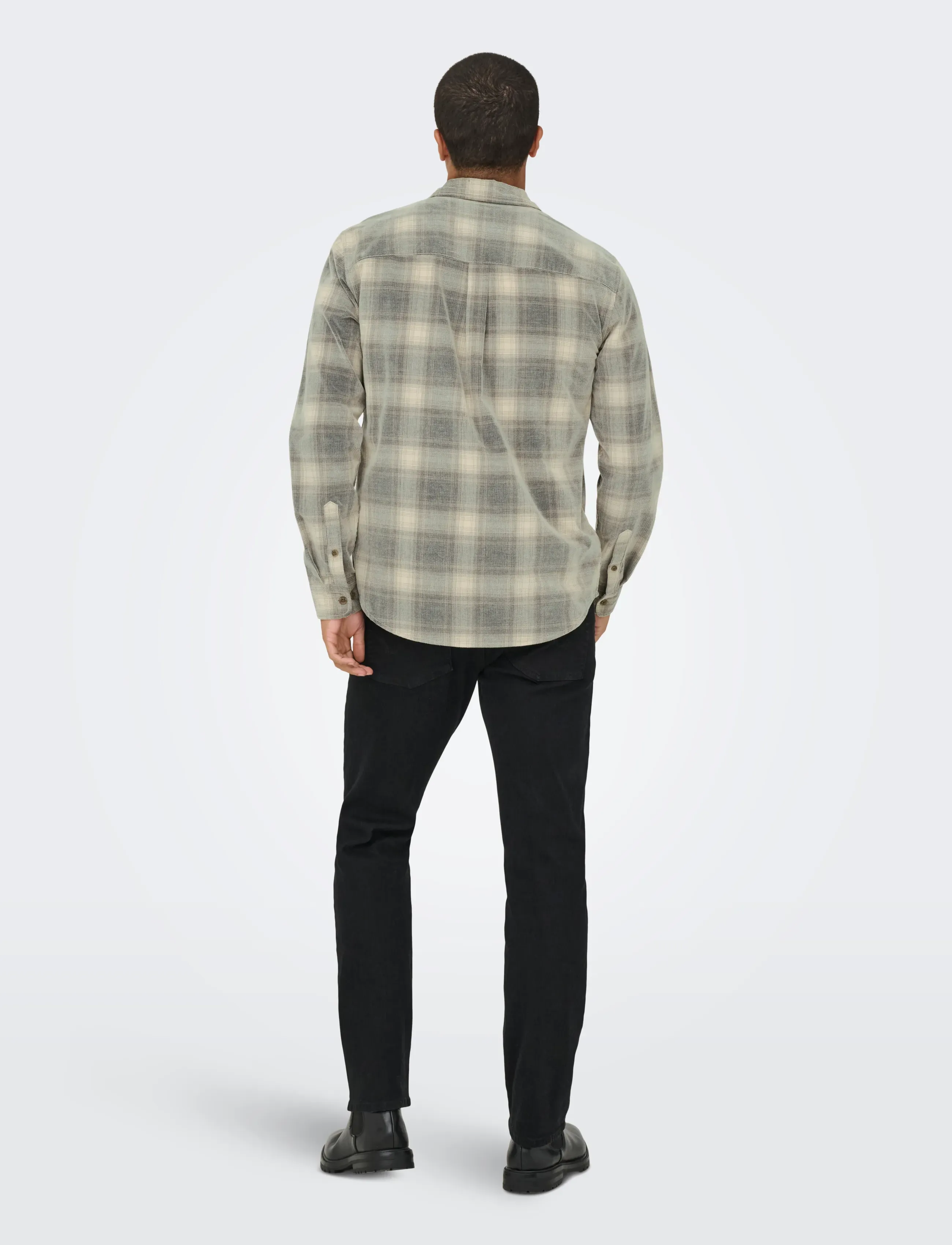 ONLY & SONS - ONSWILLIAM CORD LS SHIRT - ternede skjorter - blue nights - 3