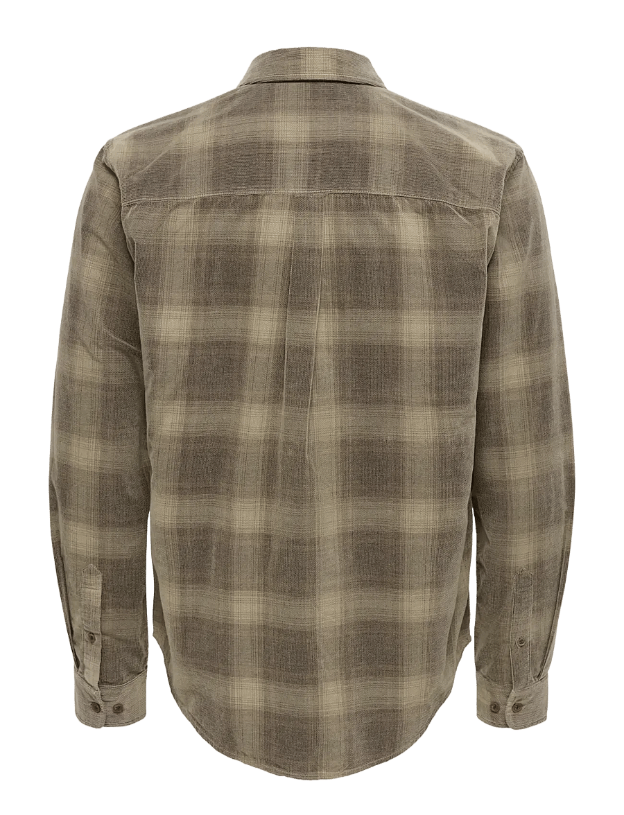 ONLY & SONS - ONSWILLIAM CORD LS SHIRT - checkered shirts - soft silt - 2