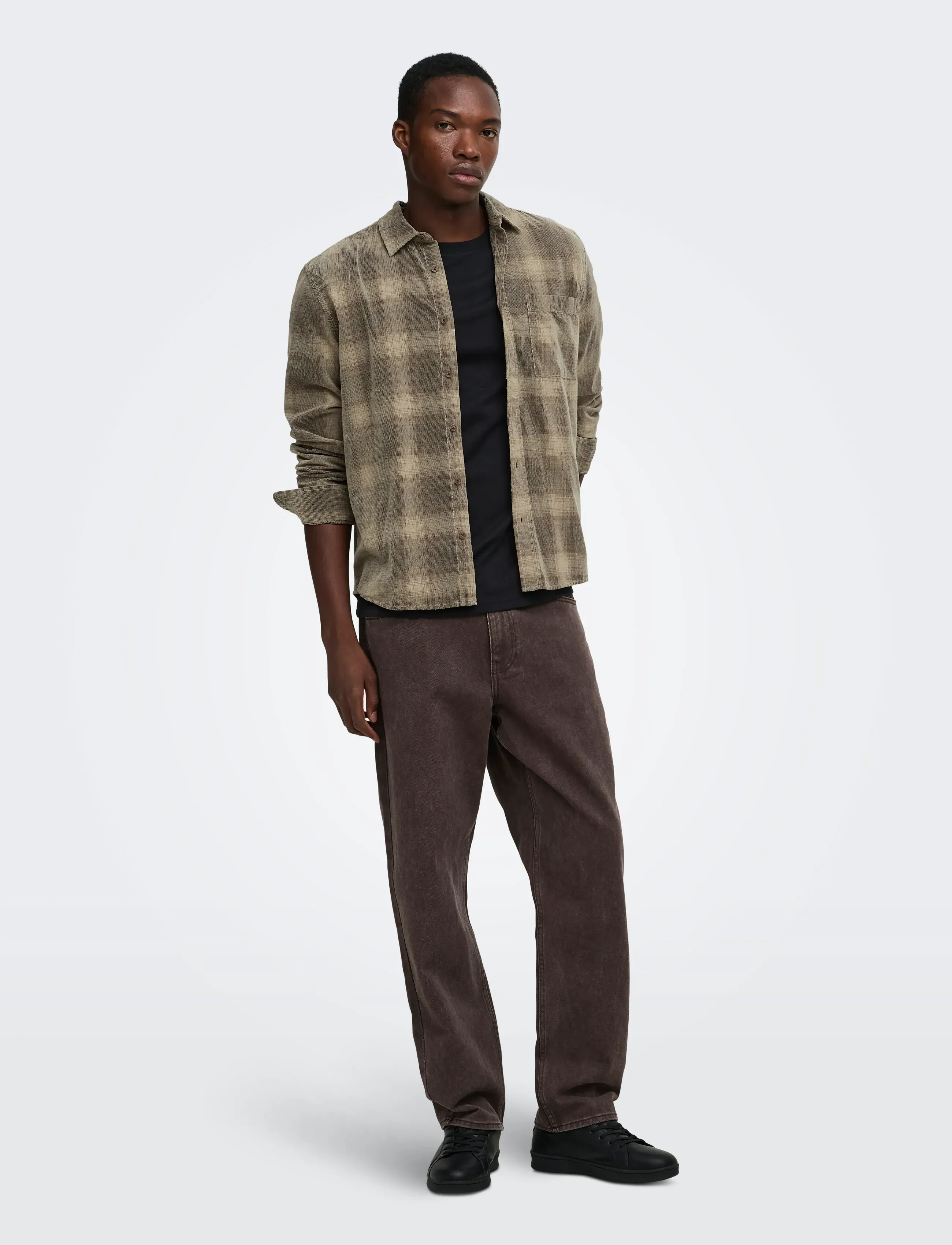ONLY & SONS - ONSWILLIAM CORD LS SHIRT - checkered shirts - soft silt - 4