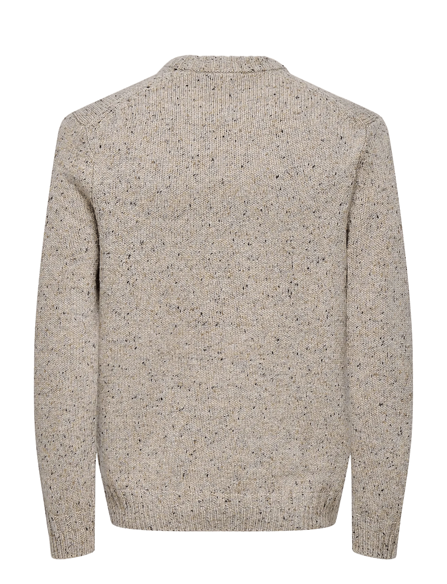 ONLY & SONS - ONSBIRKY REG NAP CREW KNIT - rund hals - chinchilla - 2