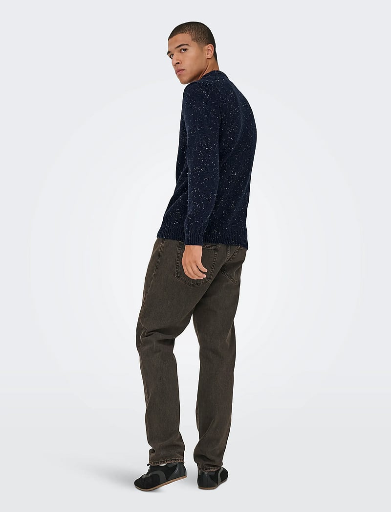 ONLY & SONS - ONSBIRKY REG NAP CREW KNIT - rundhals - dark navy - 3