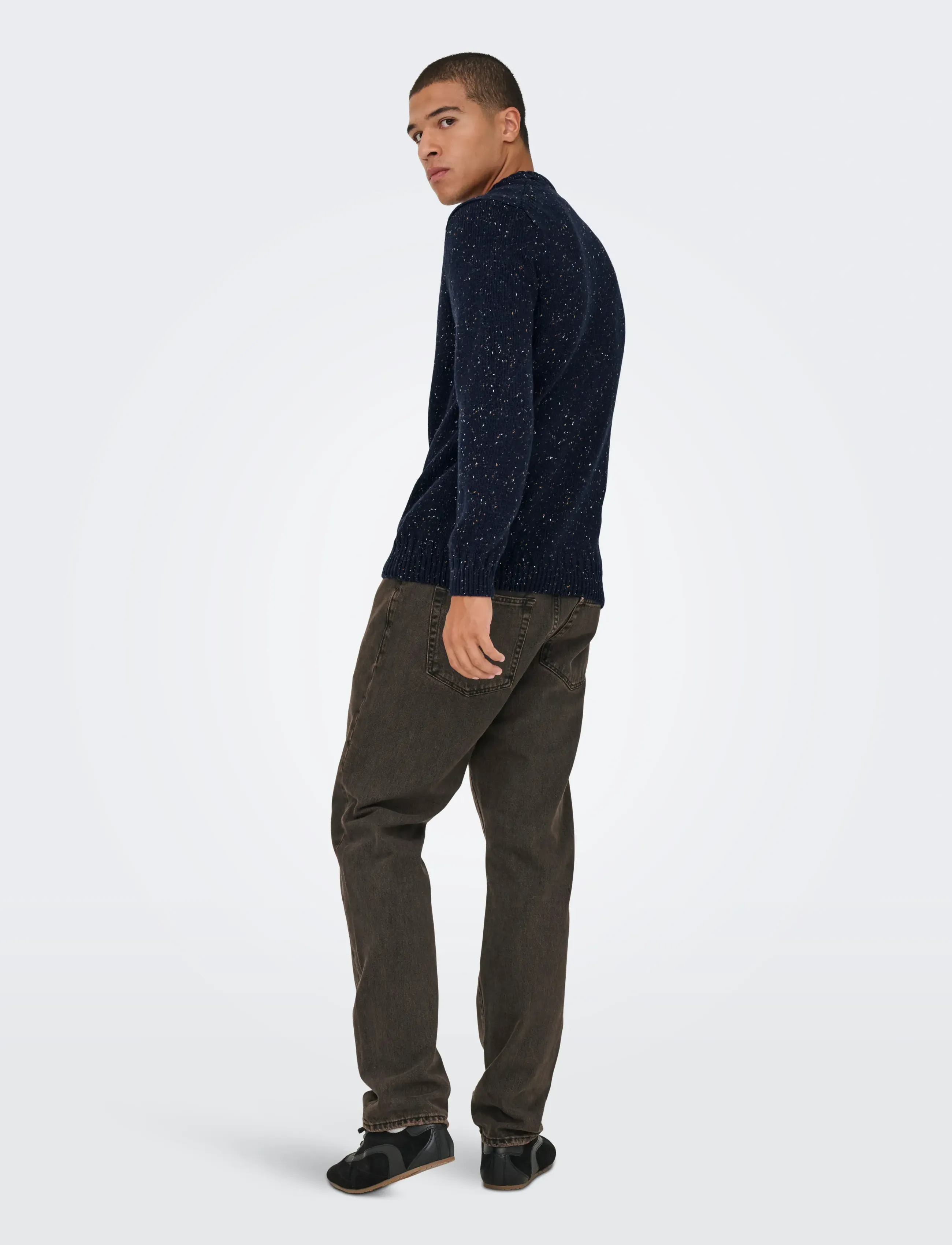 ONLY & SONS - ONSBIRKY REG NAP CREW KNIT - laveste priser - dark navy - 3