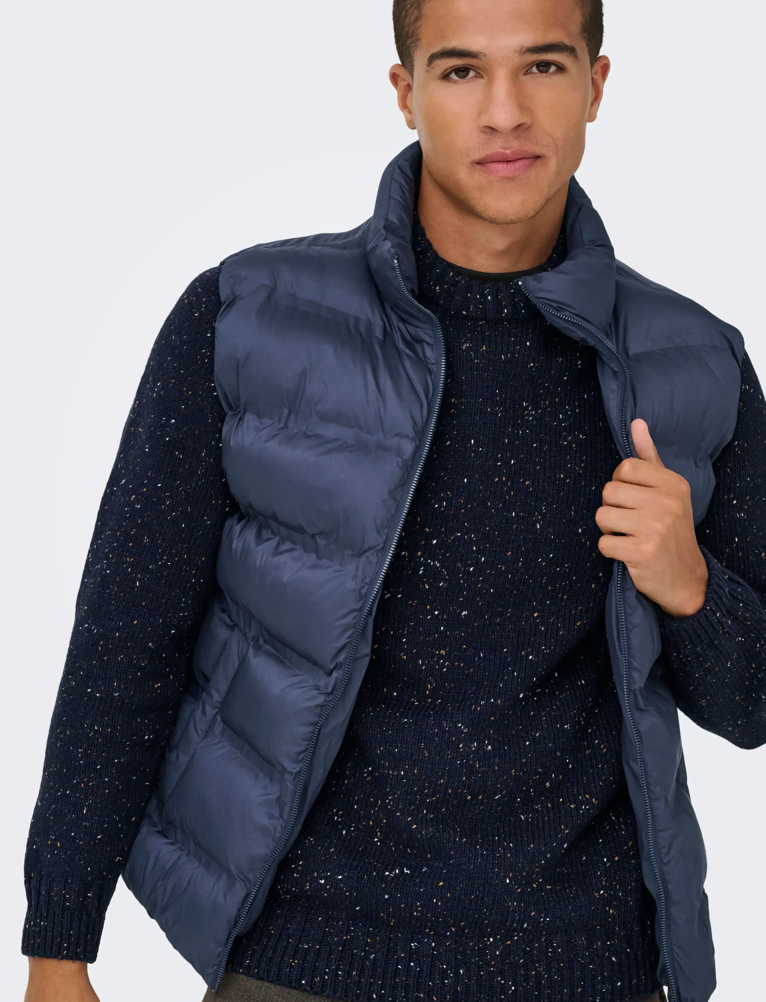 ONLY & SONS - ONSBIRKY REG NAP CREW KNIT - laveste priser - dark navy - 4