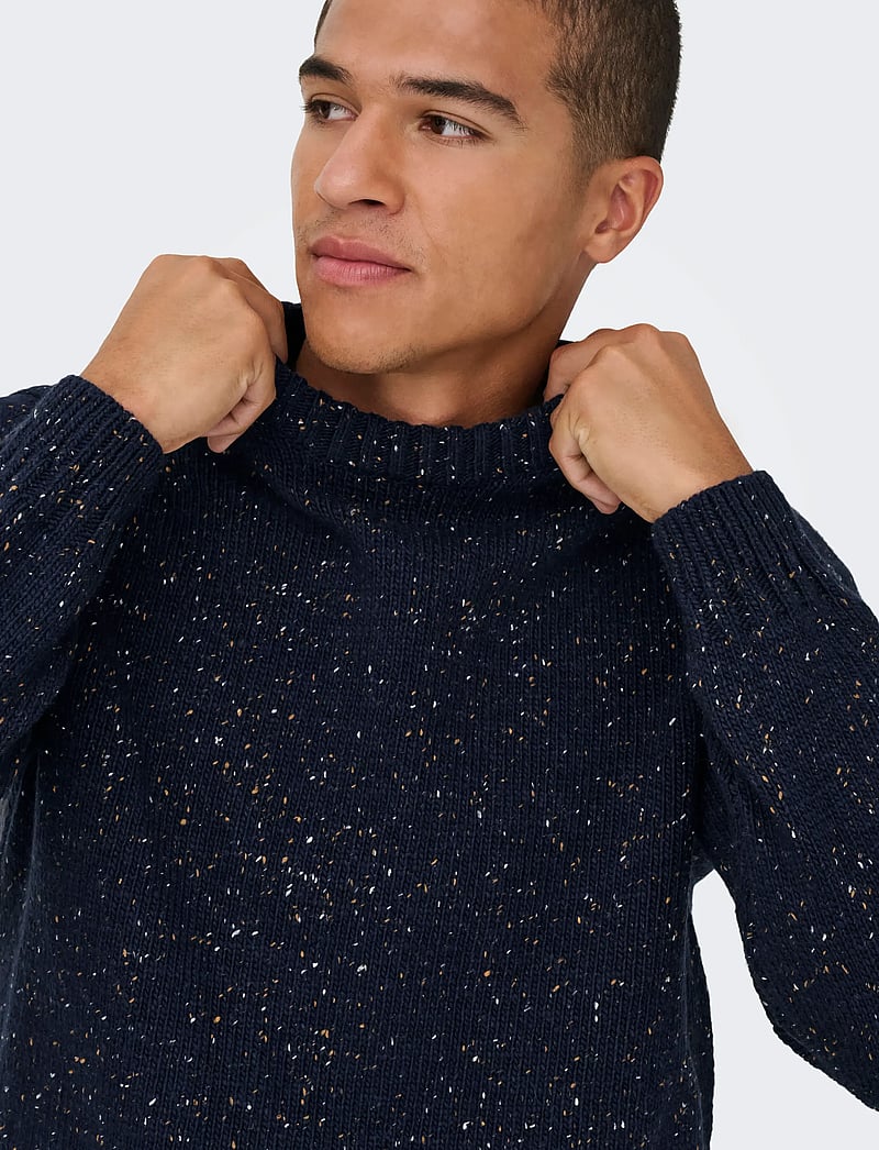 ONLY & SONS - ONSBIRKY REG NAP CREW KNIT - rundhals - dark navy - 5