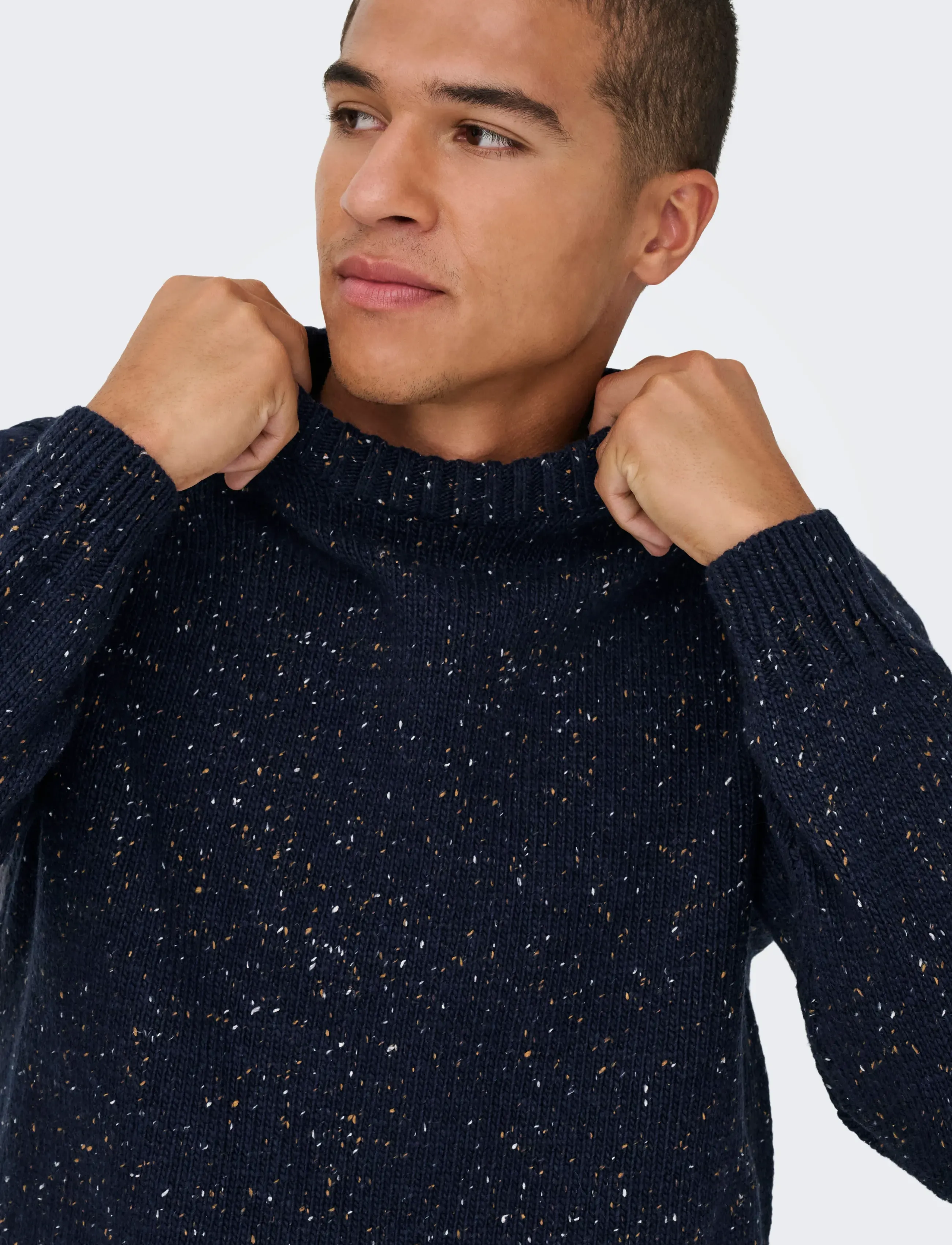 ONLY & SONS - ONSBIRKY REG NAP CREW KNIT - laveste priser - dark navy - 5