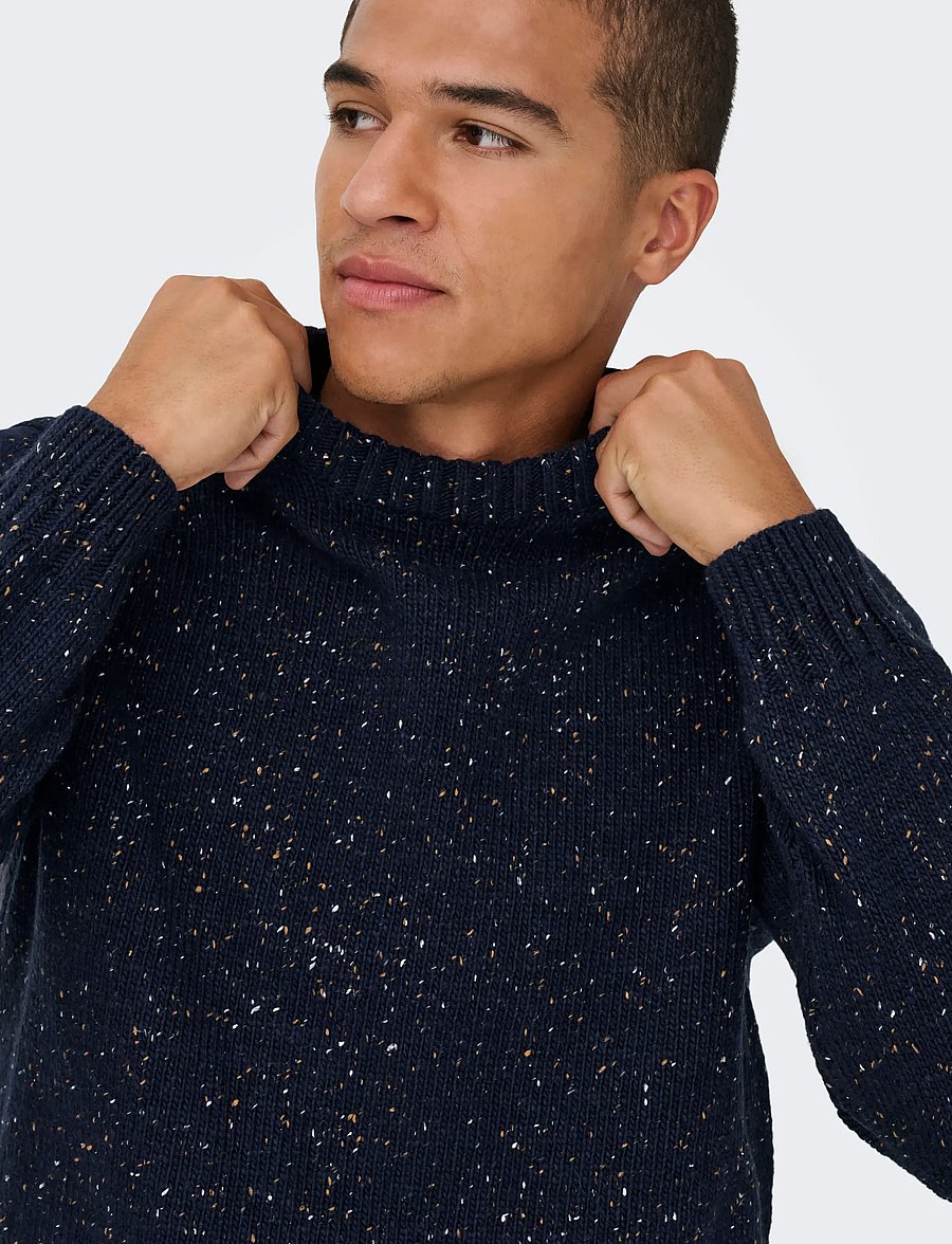 ONLY & SONS - ONSBIRKY REG NAP CREW KNIT - rundhals - dark navy - 5