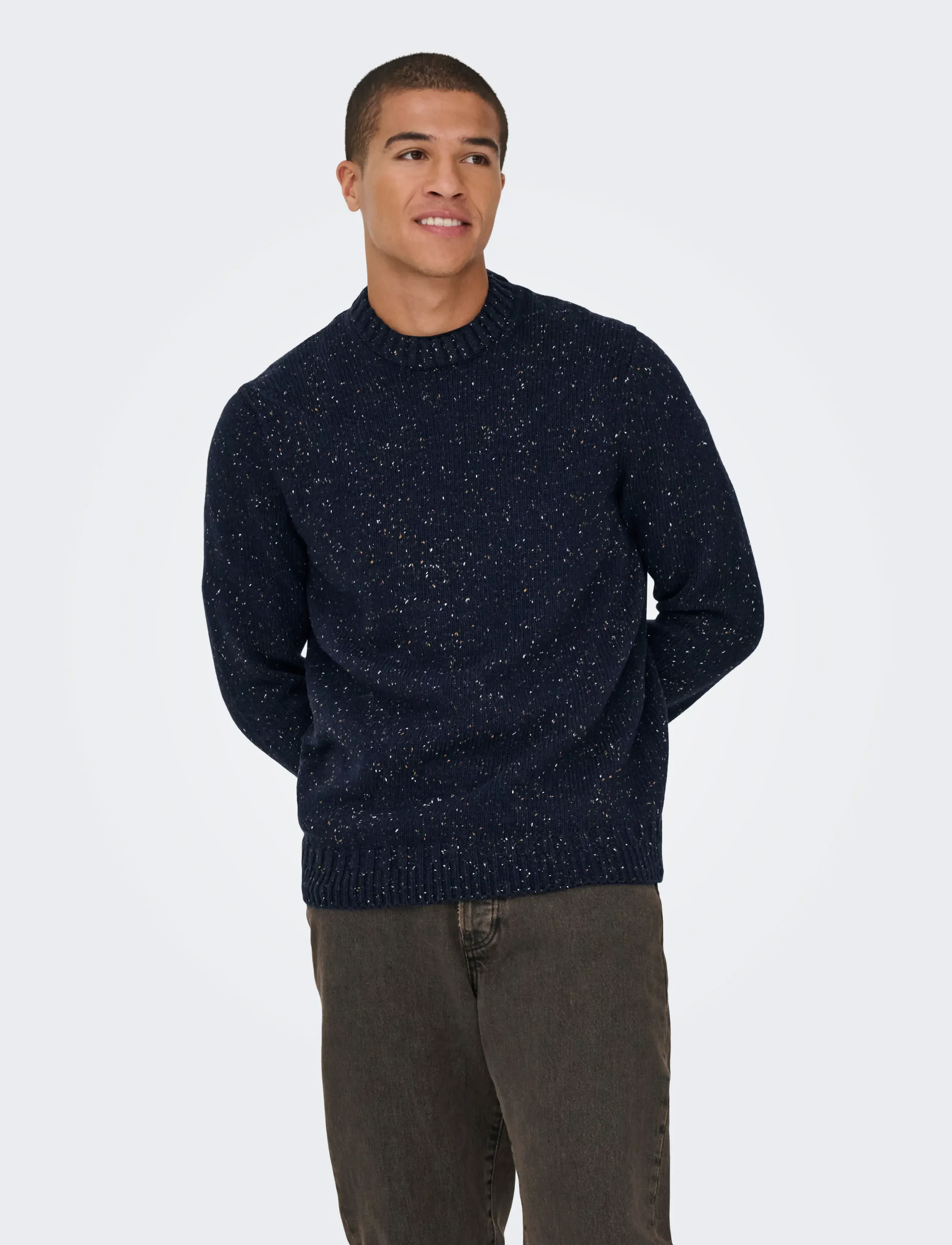 ONLY & SONS Onsbirky Reg Nap Crew Knit stickade tröjor herr – bild 5