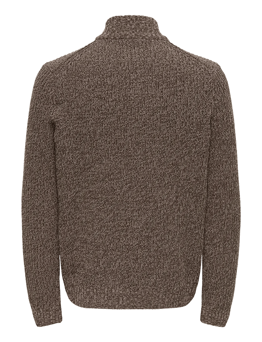 ONLY & SONS - ONSJOIN REG LS HIGH NECK KNIT CAMP - half zip jumpers - falcon - 2