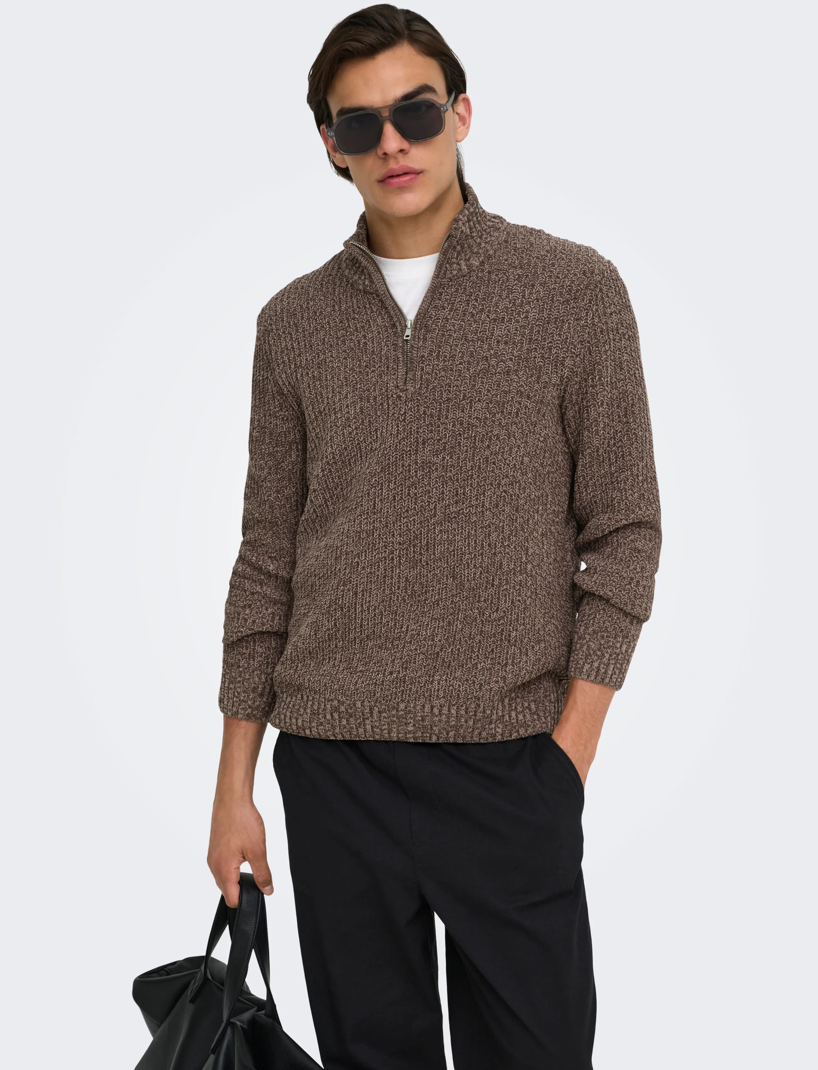 ONLY & SONS Onsjoin Reg Ls High Neck Knit Camp stickade tröjor herr – bild 6