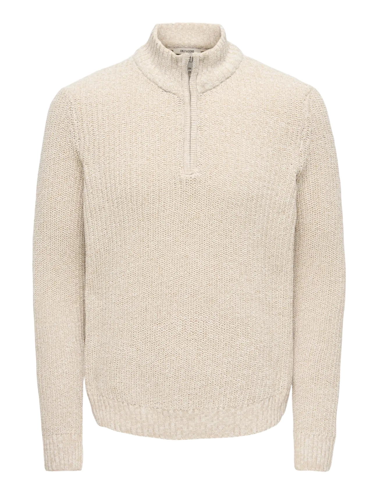 ONLY & SONS ONSJOIN REG LS HIGH NECK KNIT CAMP - Kleidung - SILVER LINING / cream