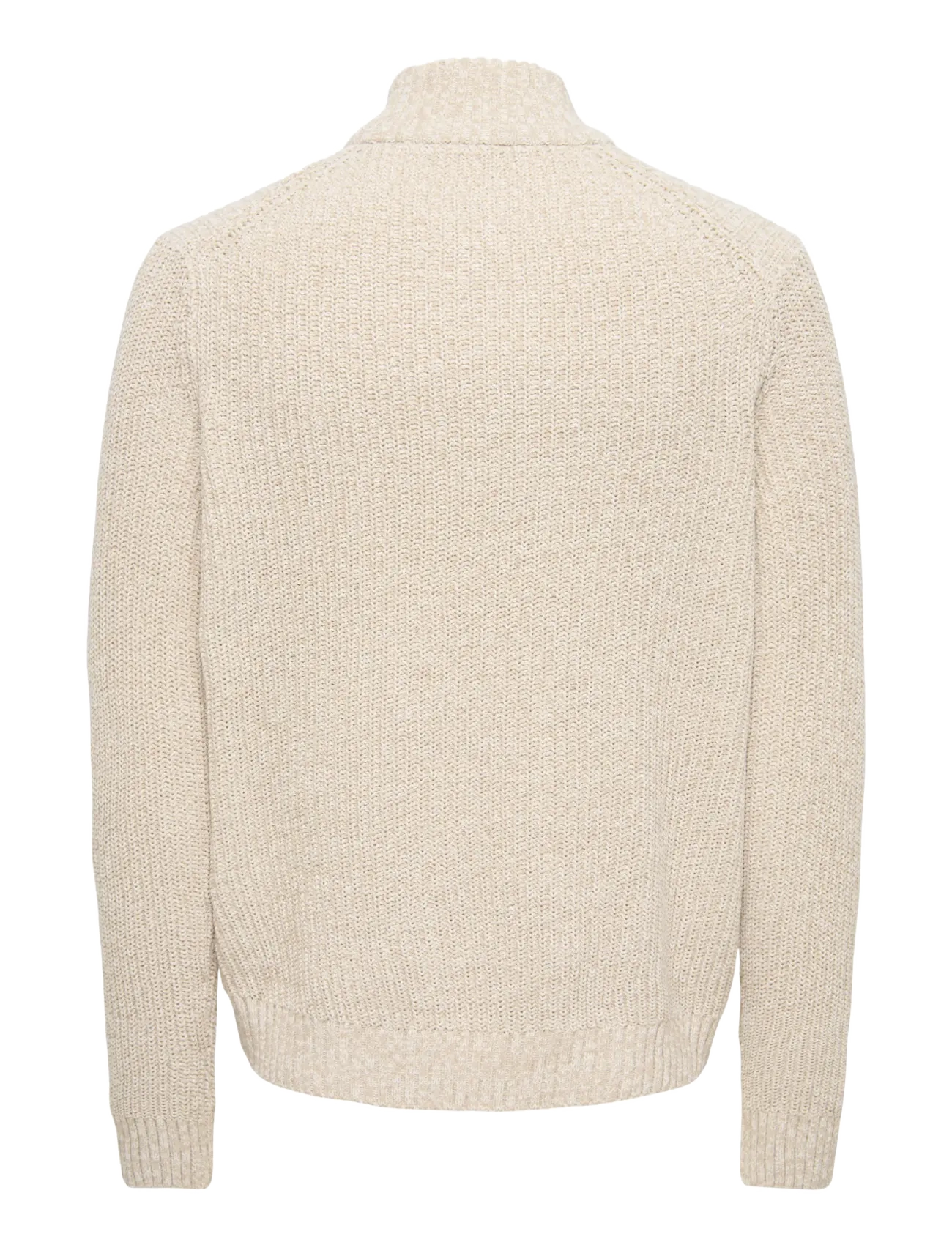 ONLY & SONS - ONSJOIN REG LS HIGH NECK KNIT CAMP - pullover mit halbem reißverschluss - silver lining - 1