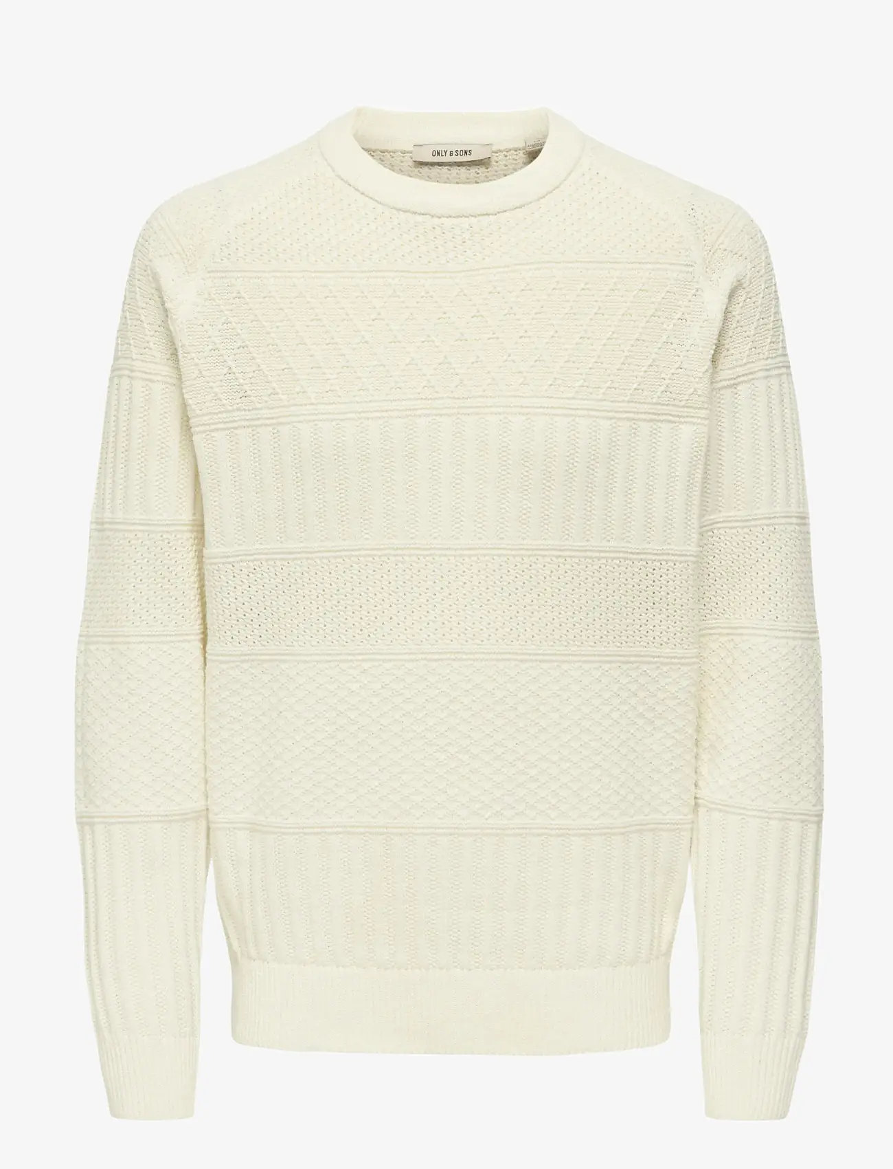 ONLY & SONS - ONSALKAN REG CREW KNIT - rundhalsad - cloud dancer - 1