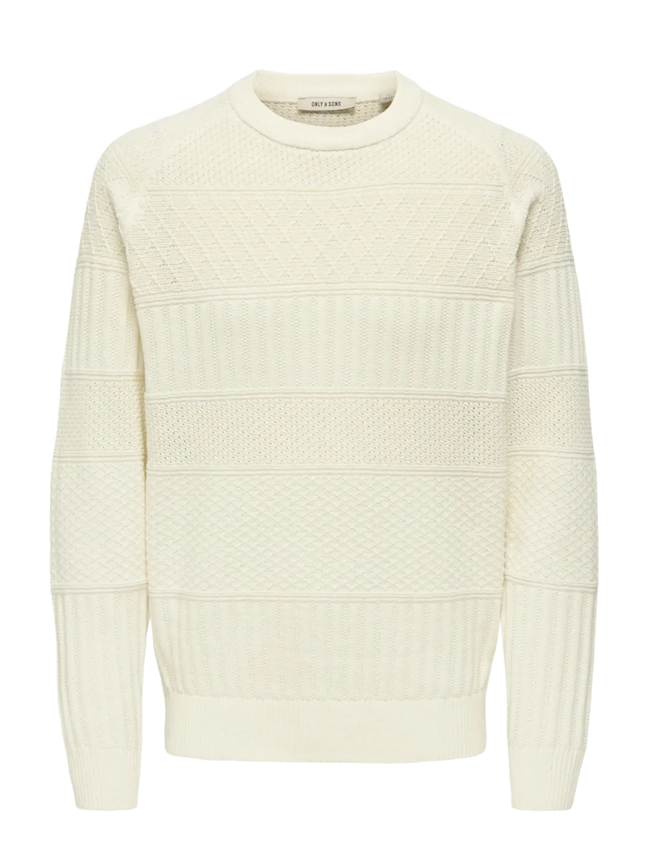ONLY & SONS ONSALKAN REG CREW KNIT - Strik - CLOUD DANCER / cream