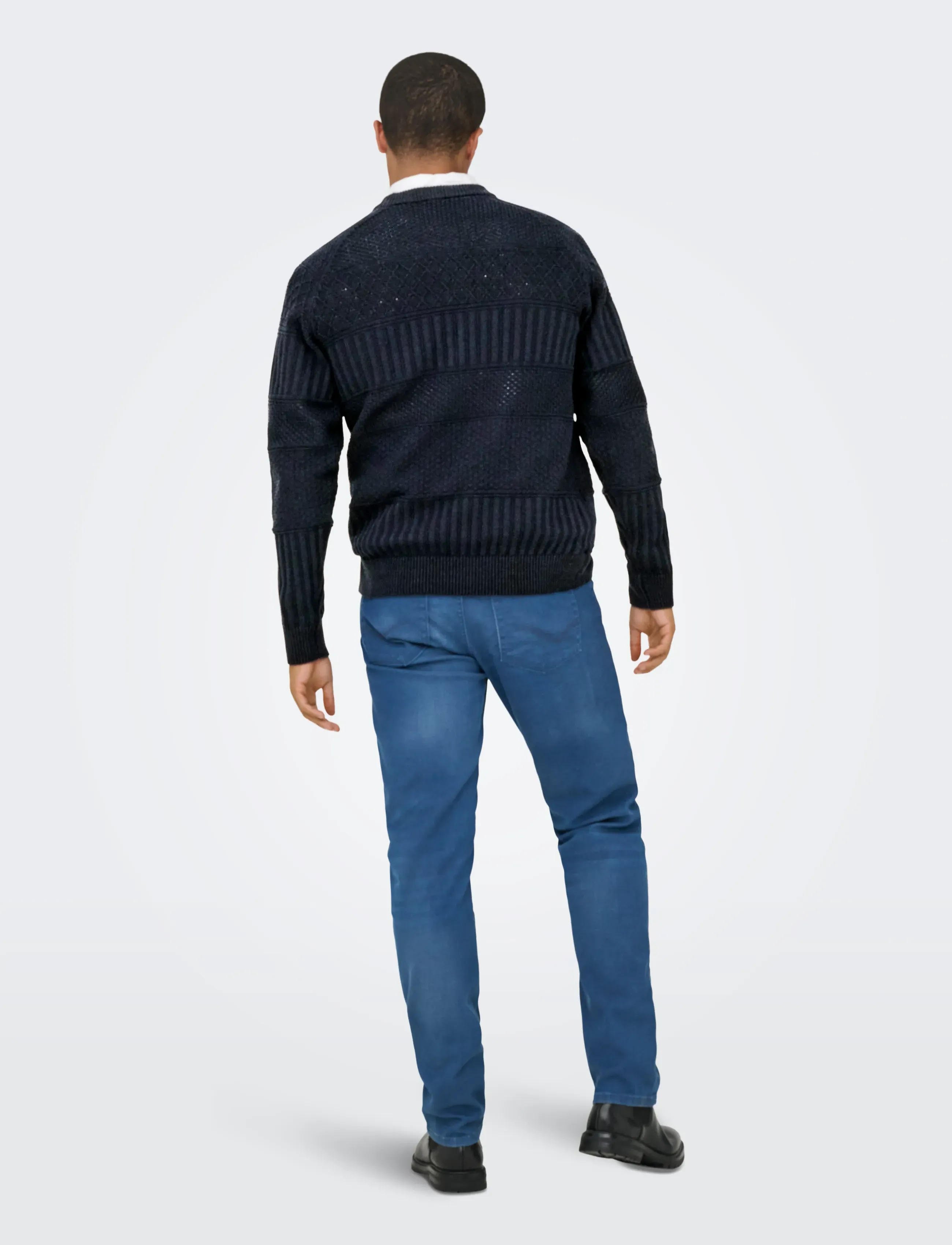 ONLY & SONS - ONSALKAN REG CREW KNIT - rundhals - dark navy - 3