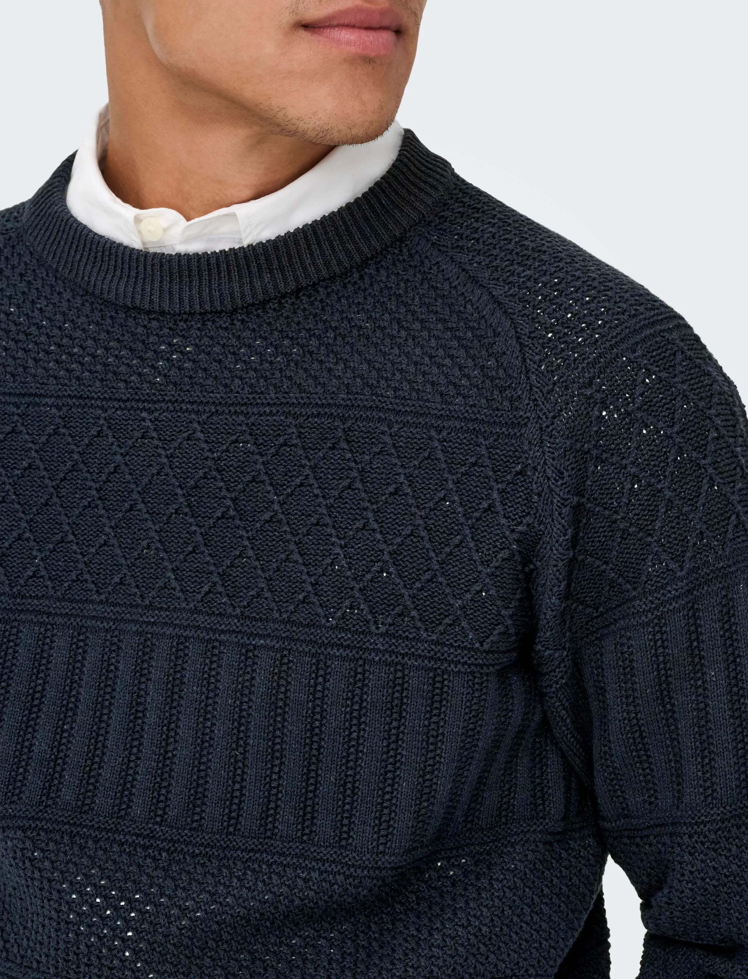 ONLY & SONS - ONSALKAN REG CREW KNIT - rundhals - dark navy - 4