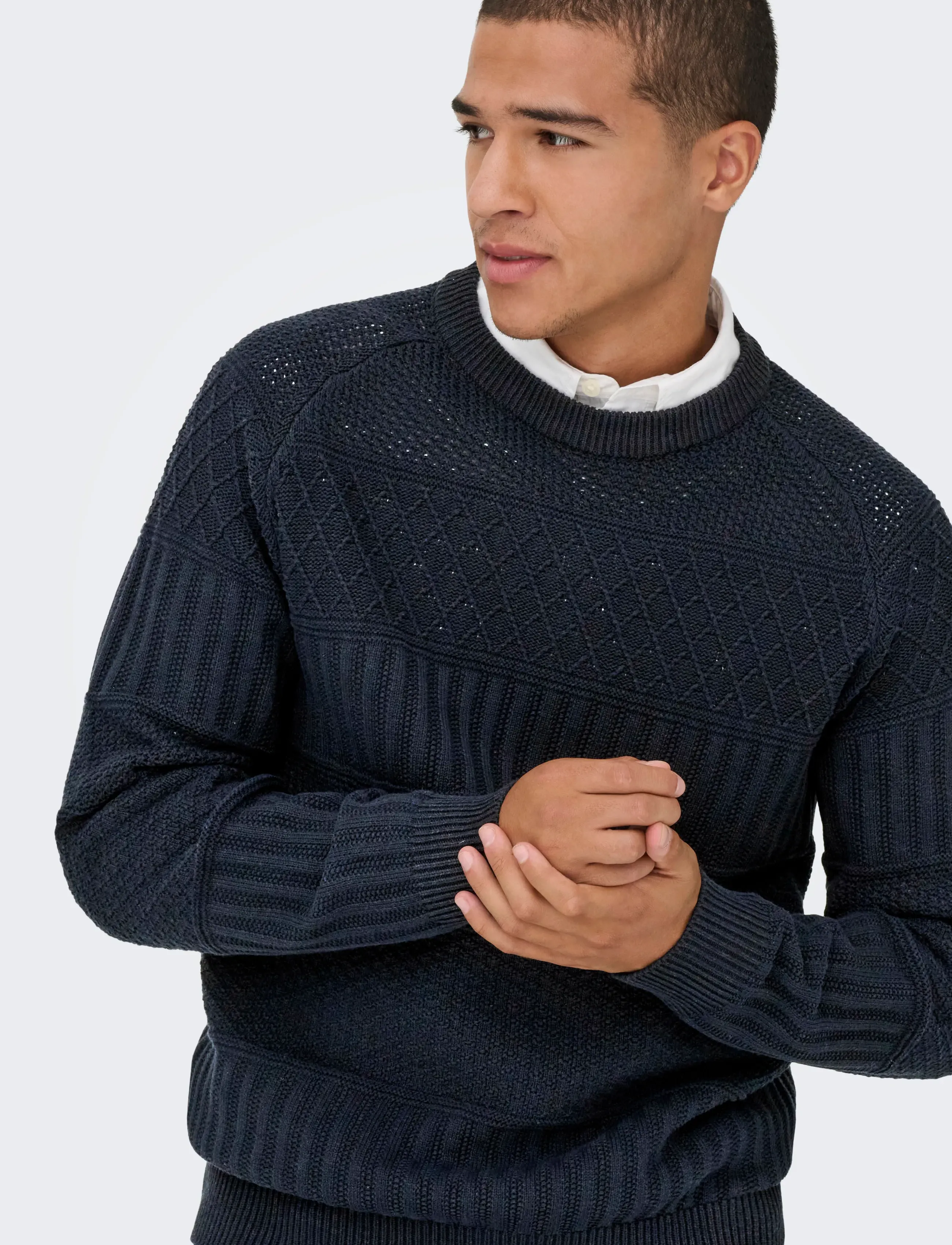 ONLY & SONS Onsalkan Reg Crew Knit stickade tröjor herr – bild 5