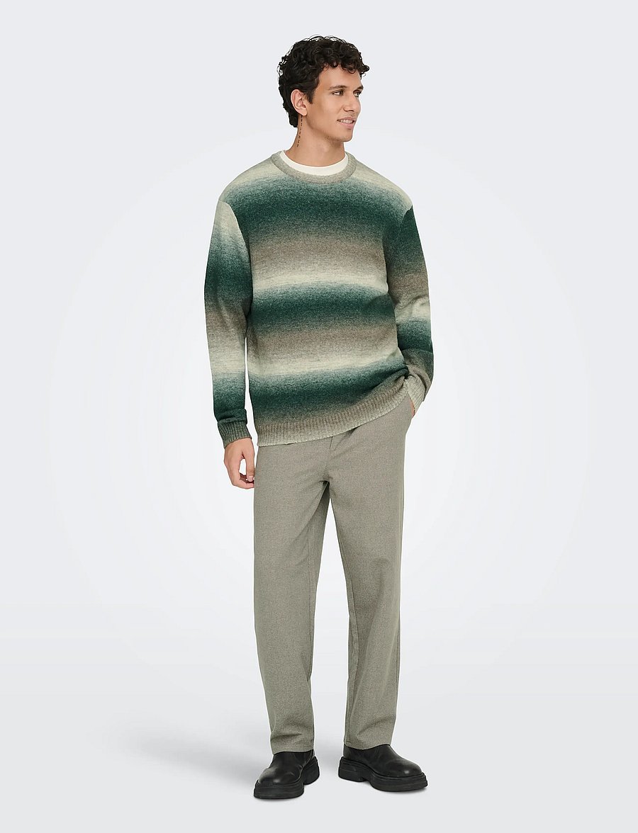 ONLY & SONS - ONSBERTIL REG LS CREW KNIT - rundhals - darkest spruce - 0