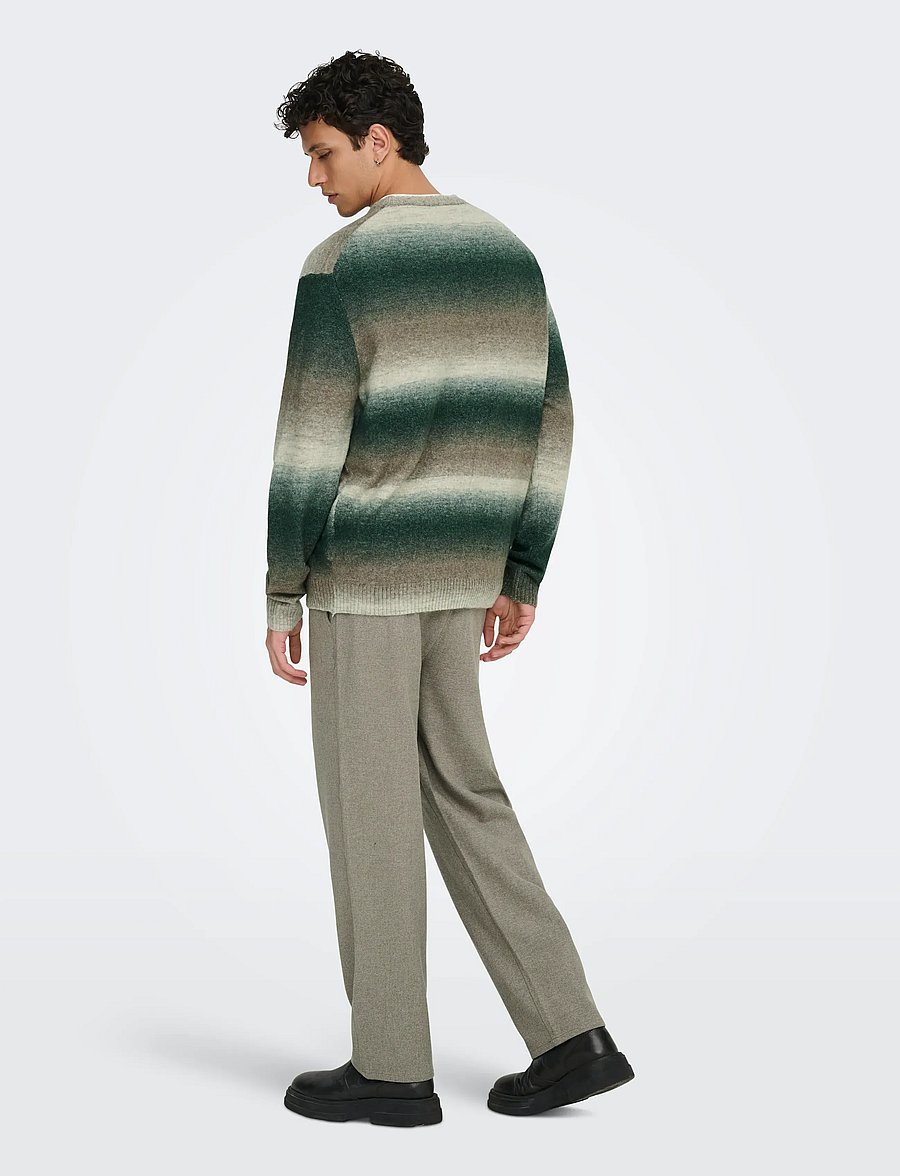 ONLY & SONS - ONSBERTIL REG LS CREW KNIT - rundhals - darkest spruce - 3