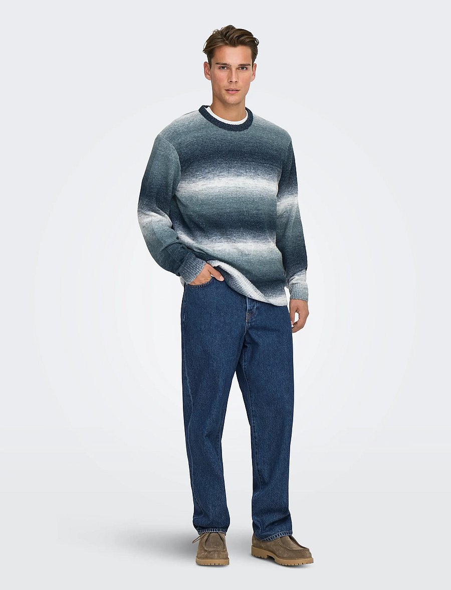 ONLY & SONS - ONSBERTIL REG LS CREW KNIT - rundhals - dark sapphire - 0