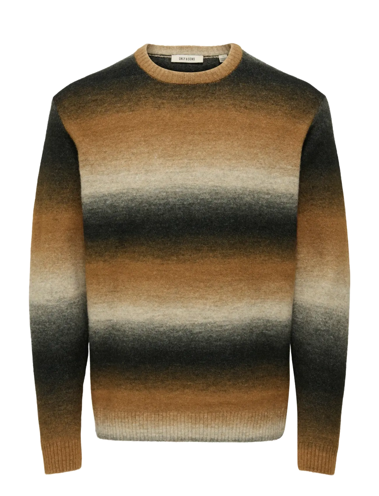 ONLY & SONS Onsbertil Reg Ls Crew Knit Braun - M - Herren