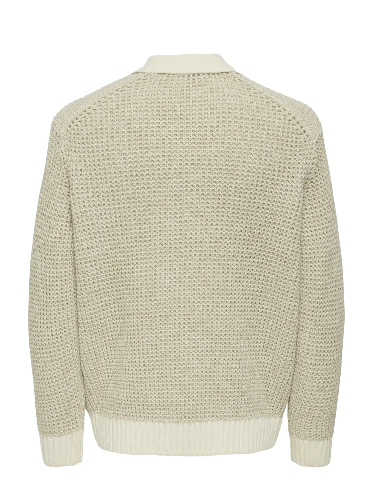 ONLY & SONS - ONSALF RLX STRUCTURE POLO KNIT - gestrickte polohemden - cloud dancer - 1
