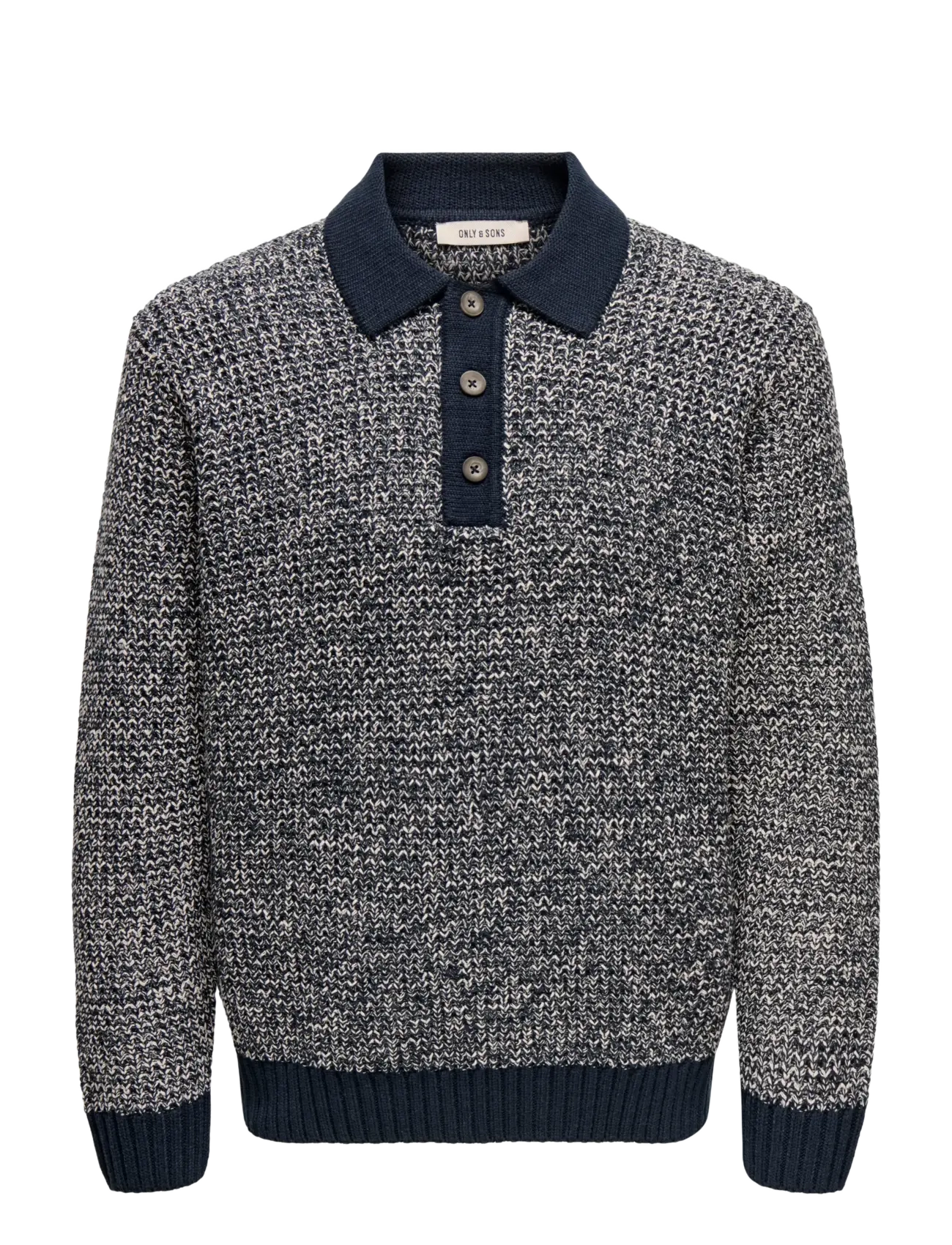 ONLY & SONS Onsalf Rlx Structure Polo Knit Navy - XS - Herren