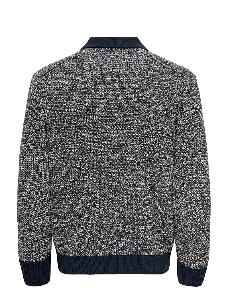 ONLY & SONS - ONSALF RLX STRUCTURE POLO KNIT - polostrik - dark sapphire - 1