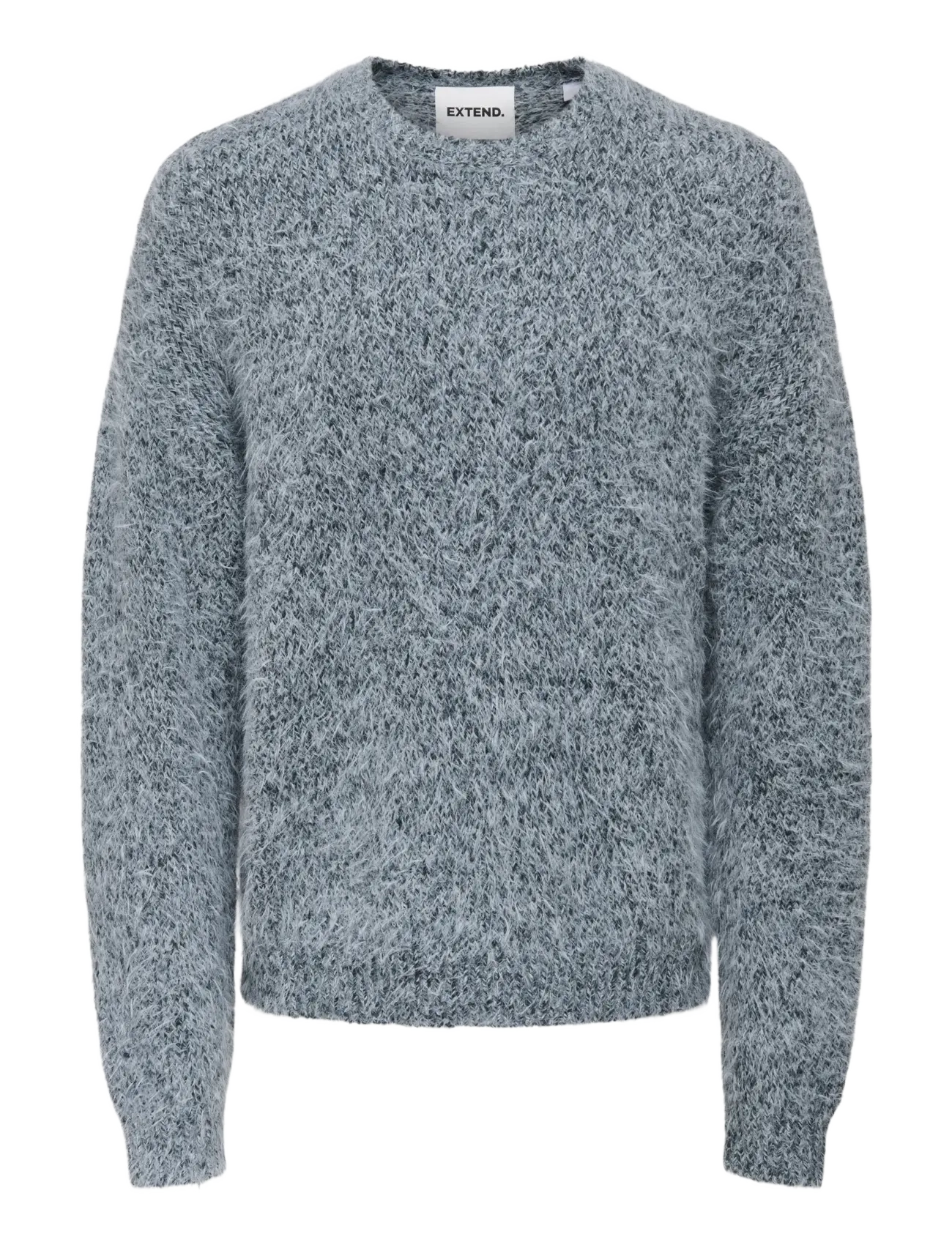 ONLY & SONS ONSNOAH DS CROP LS CREW KNIT EXTND - Strickmode - MEDIUM GREY MELANGE / blue