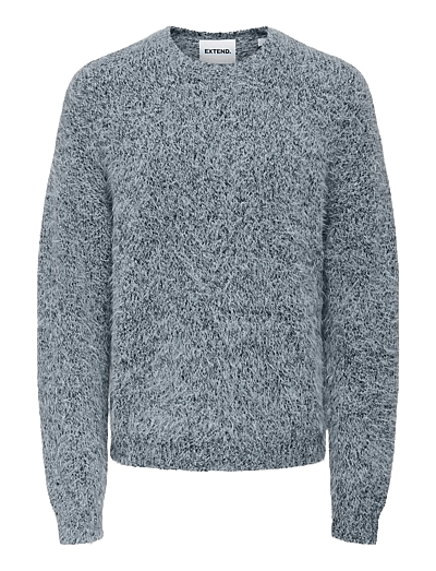 ONLY & SONS ONSNOAH DS CROP LS CREW KNIT EXTND - Round Necks - MEDIUM GREY MELANGE / blue