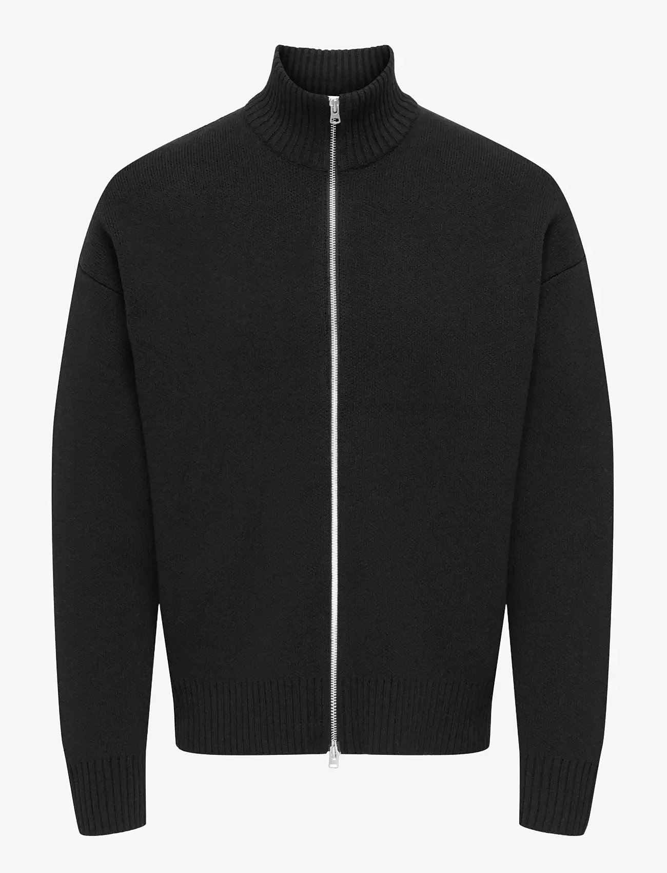 ONLY & SONS - ONSBLAKE DS HIGH NECK CARDIGAN KNIT NOOS - pullover mit durchgehendem reißverschluss - black - 1