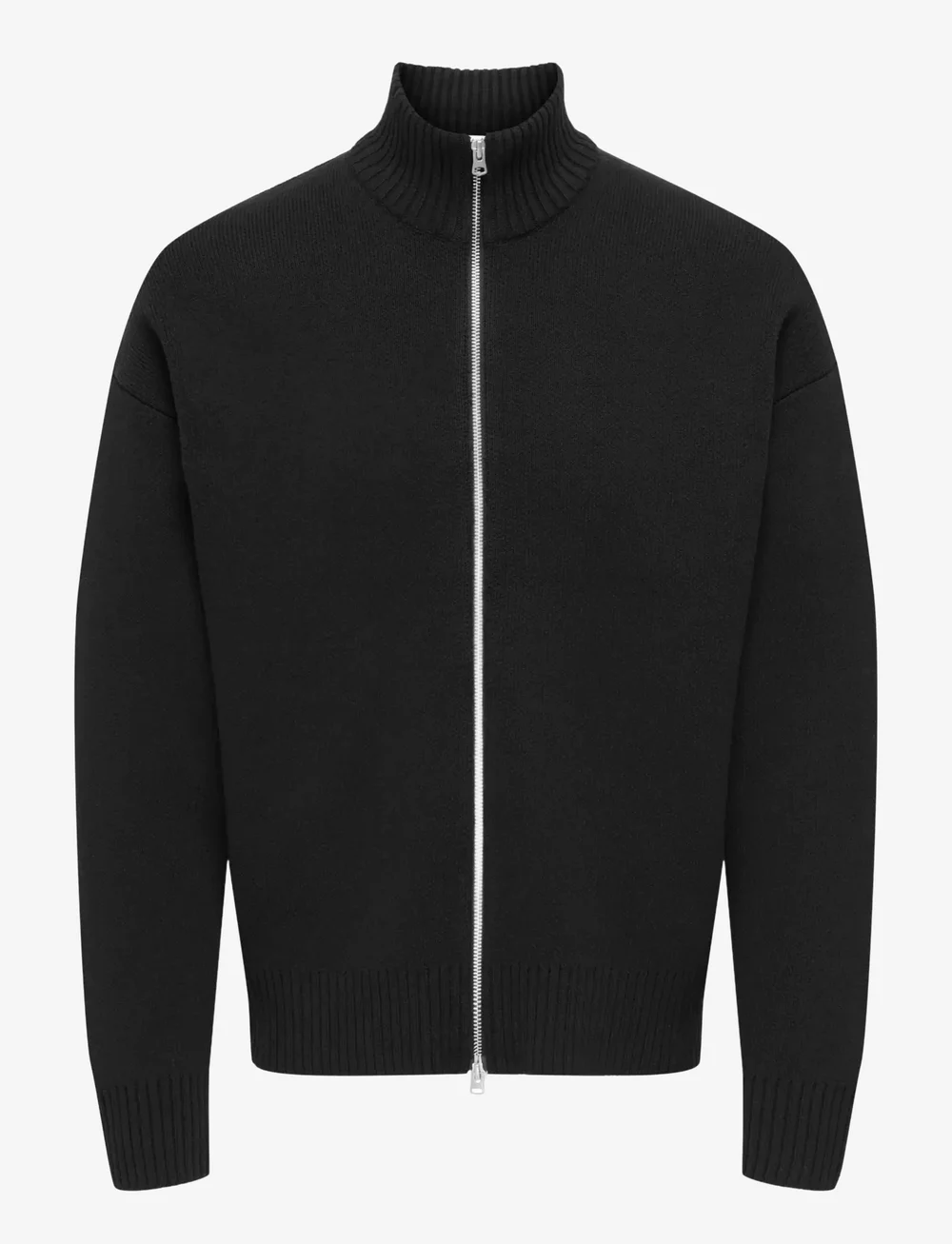 ONLY & SONS - ONSBLAKE DS HIGH NECK CARDIGAN KNIT - pullover mit durchgehendem reißverschluss - black - 1