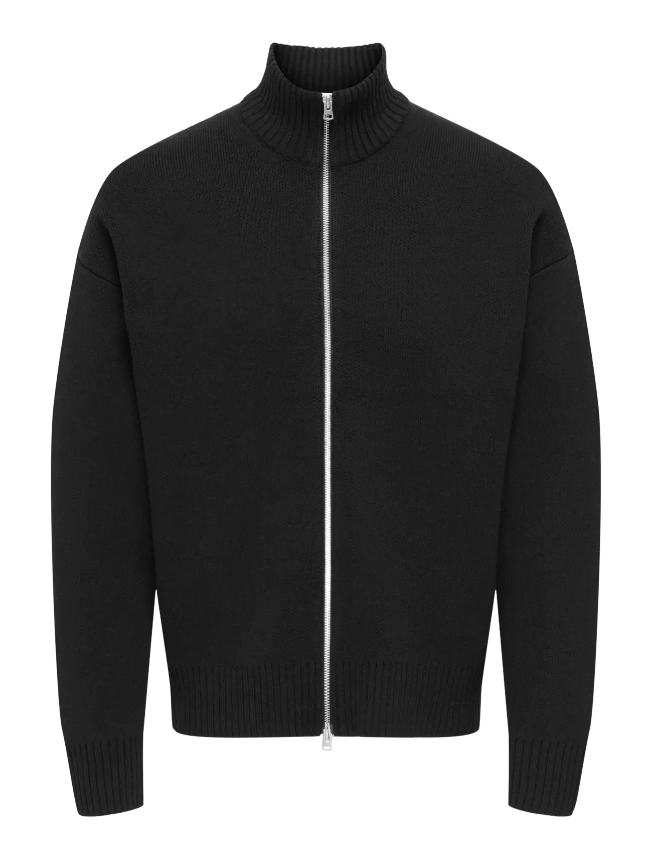 ONSBLAKE DS HIGH NECK CARDIGAN KNIT NOOS - BLACK