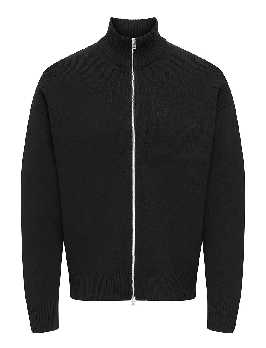 ONLY & SONS - ONSBLAKE DS HIGH NECK CARDIGAN KNIT NOOS - full zip strik - black - 1