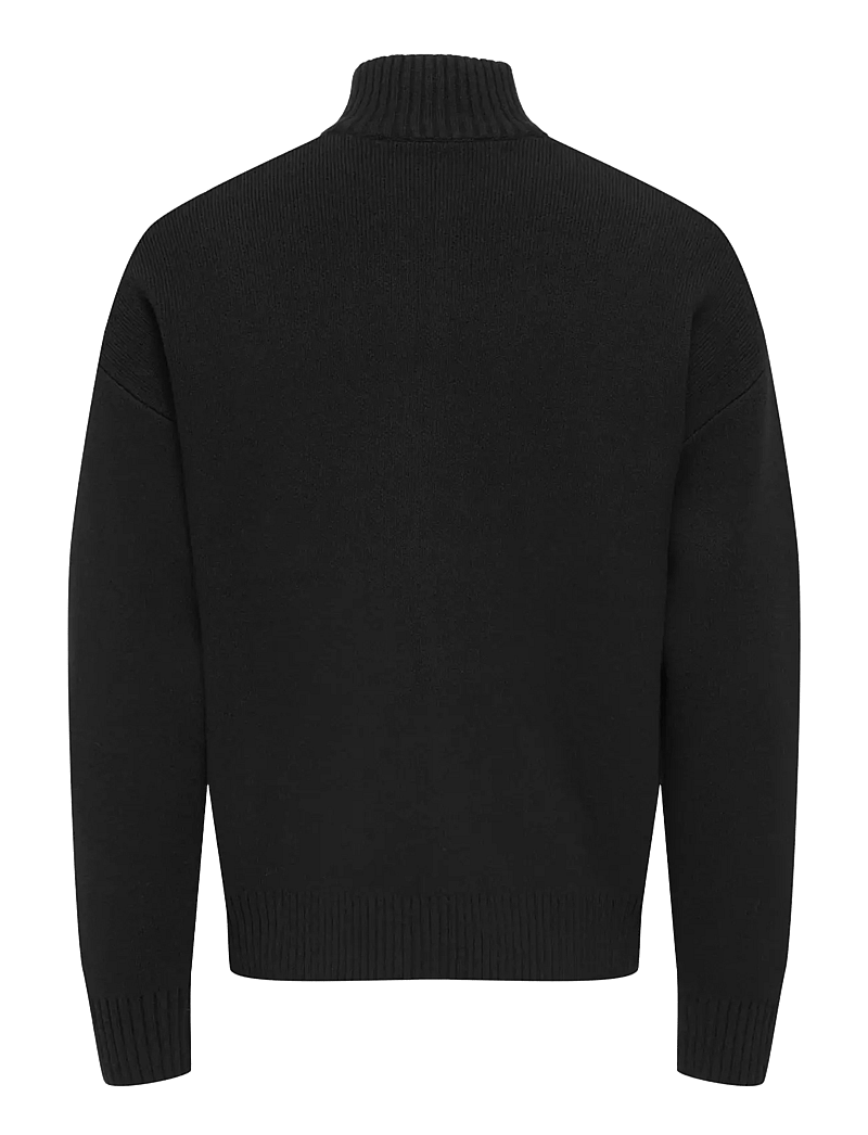 ONLY & SONS - ONSBLAKE DS HIGH NECK CARDIGAN KNIT NOOS - swetry rozpinane na zamek - black - 2
