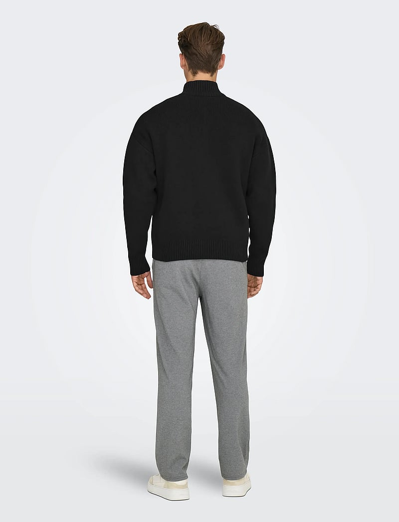 ONLY & SONS - ONSBLAKE DS HIGH NECK CARDIGAN KNIT NOOS - swetry rozpinane na zamek - black - 3