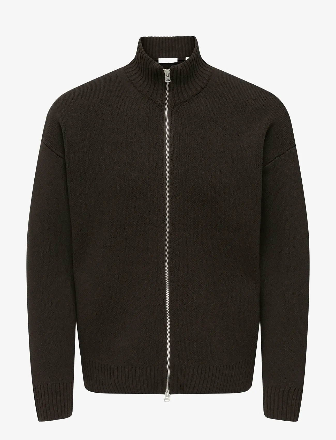 ONLY & SONS - ONSBLAKE DS HIGH NECK CARDIGAN KNIT NOOS - full zip jumpers - coffee bean - 1