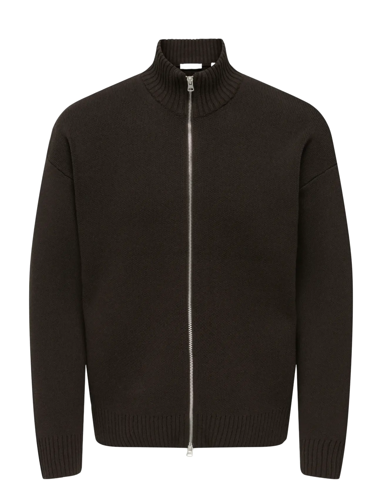 ONSBLAKE DS HIGH NECK CARDIGAN KNIT NOOS - COFFEE BEAN