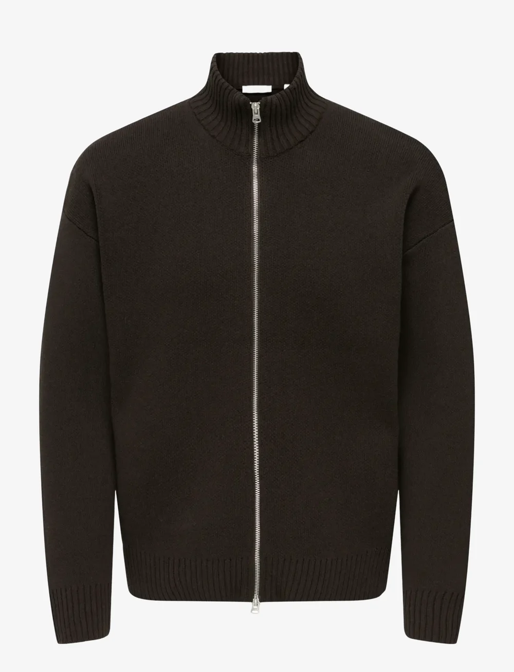 ONLY & SONS - ONSBLAKE DS HIGH NECK CARDIGAN KNIT - pullover mit durchgehendem reißverschluss - coffee bean - 1
